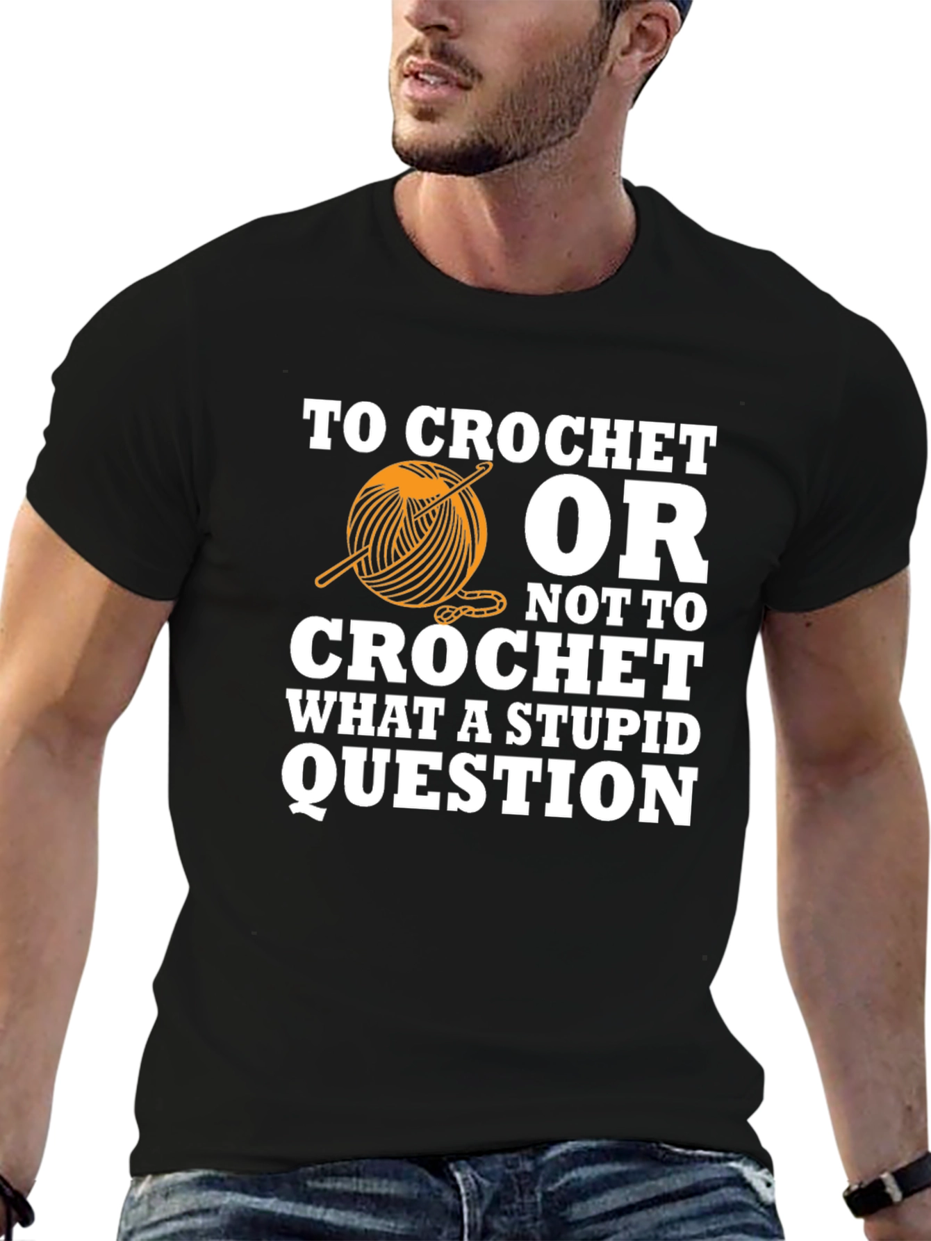 Black Crochet T-Shirt - Funny Crocheting Gift Idea view 6