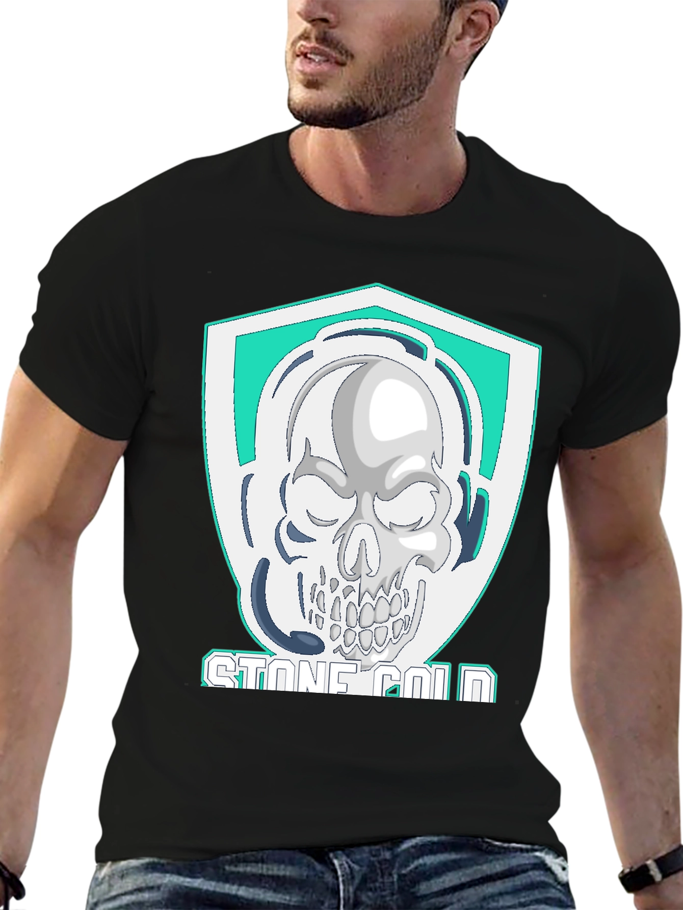 Black Stone Cold Skull T-Shirt view 6