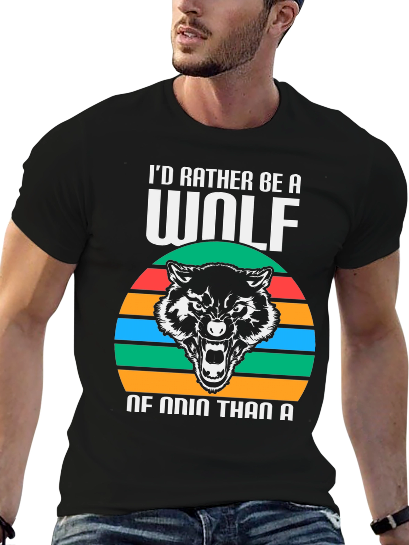 Black Wolf of Odin Graphic Tee view 6