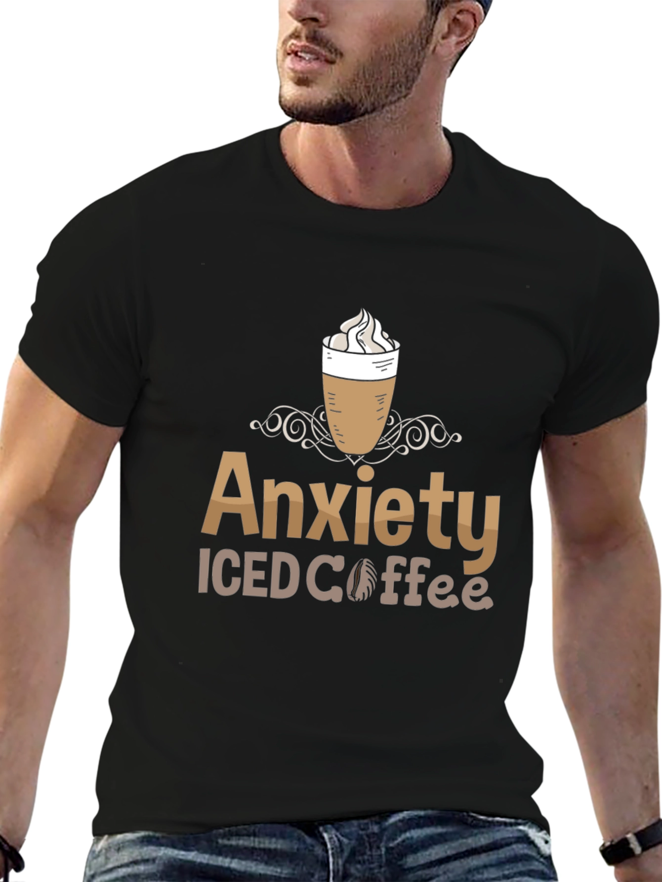 Black Anxiety Iced Coffee Graphic Tee - Comfort & Style view 6