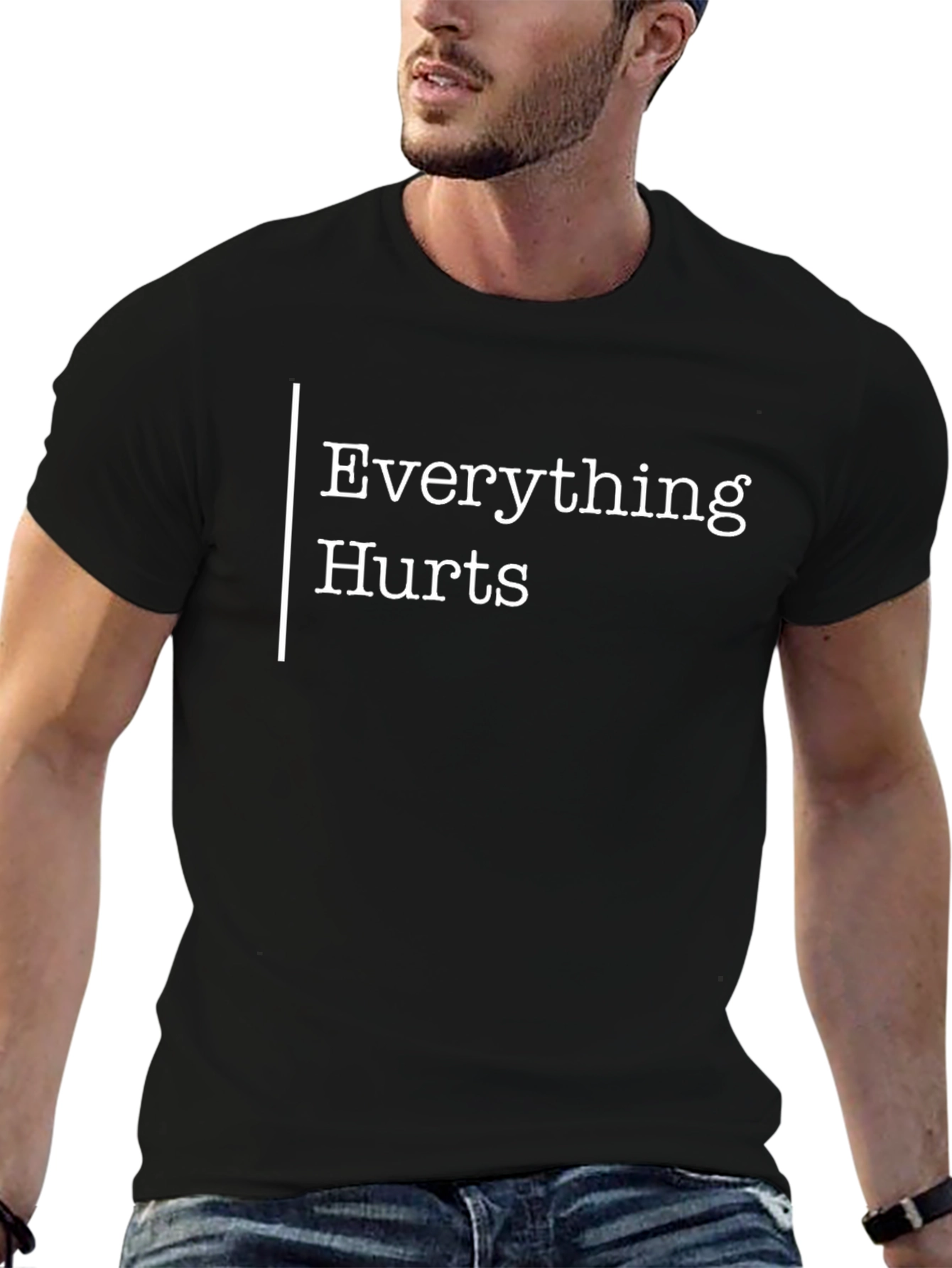 Black Everything Hurts Graphic Tee - Unisex Soft Cotton view 6