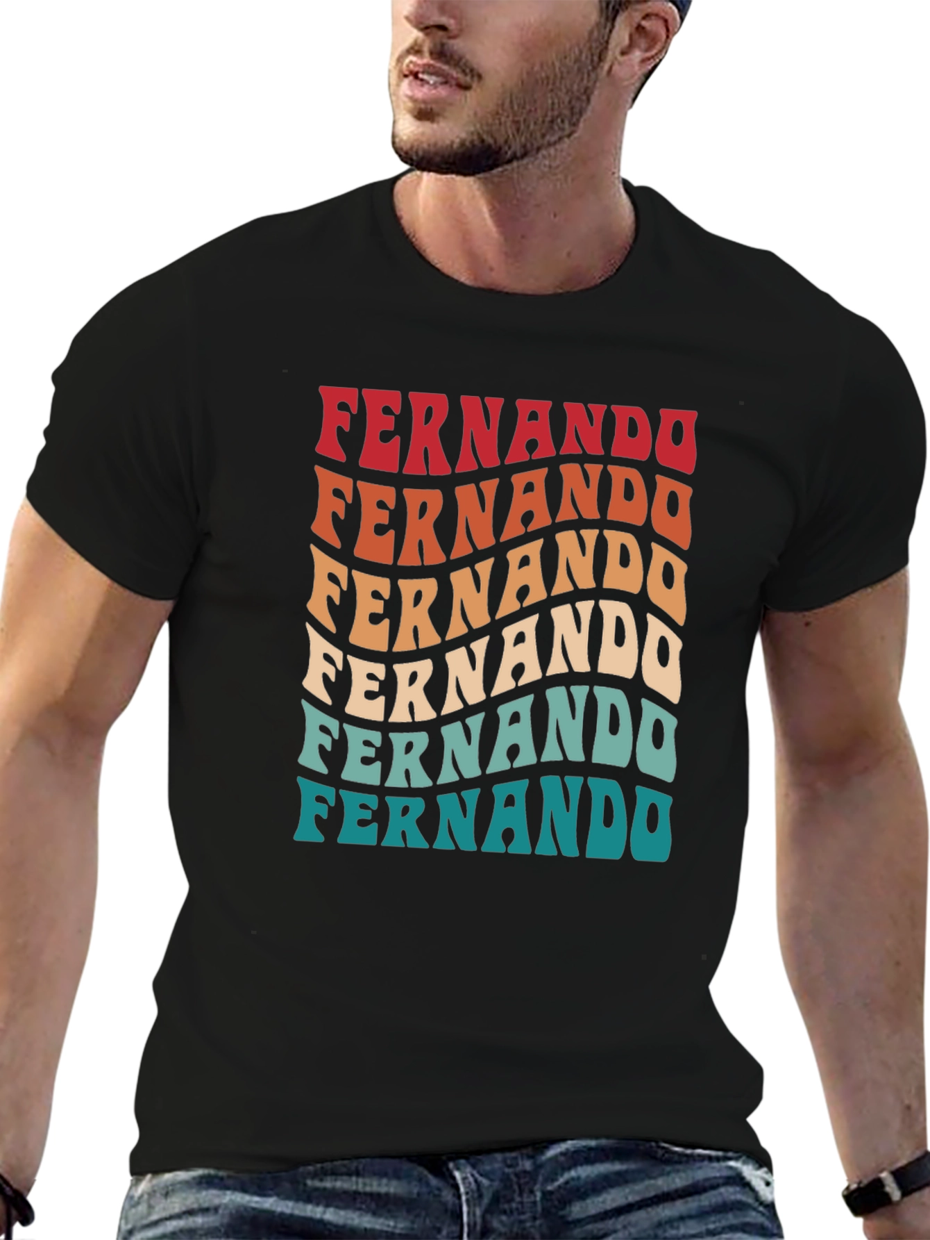 Fernando Retro Wavy Text T-Shirt - 6