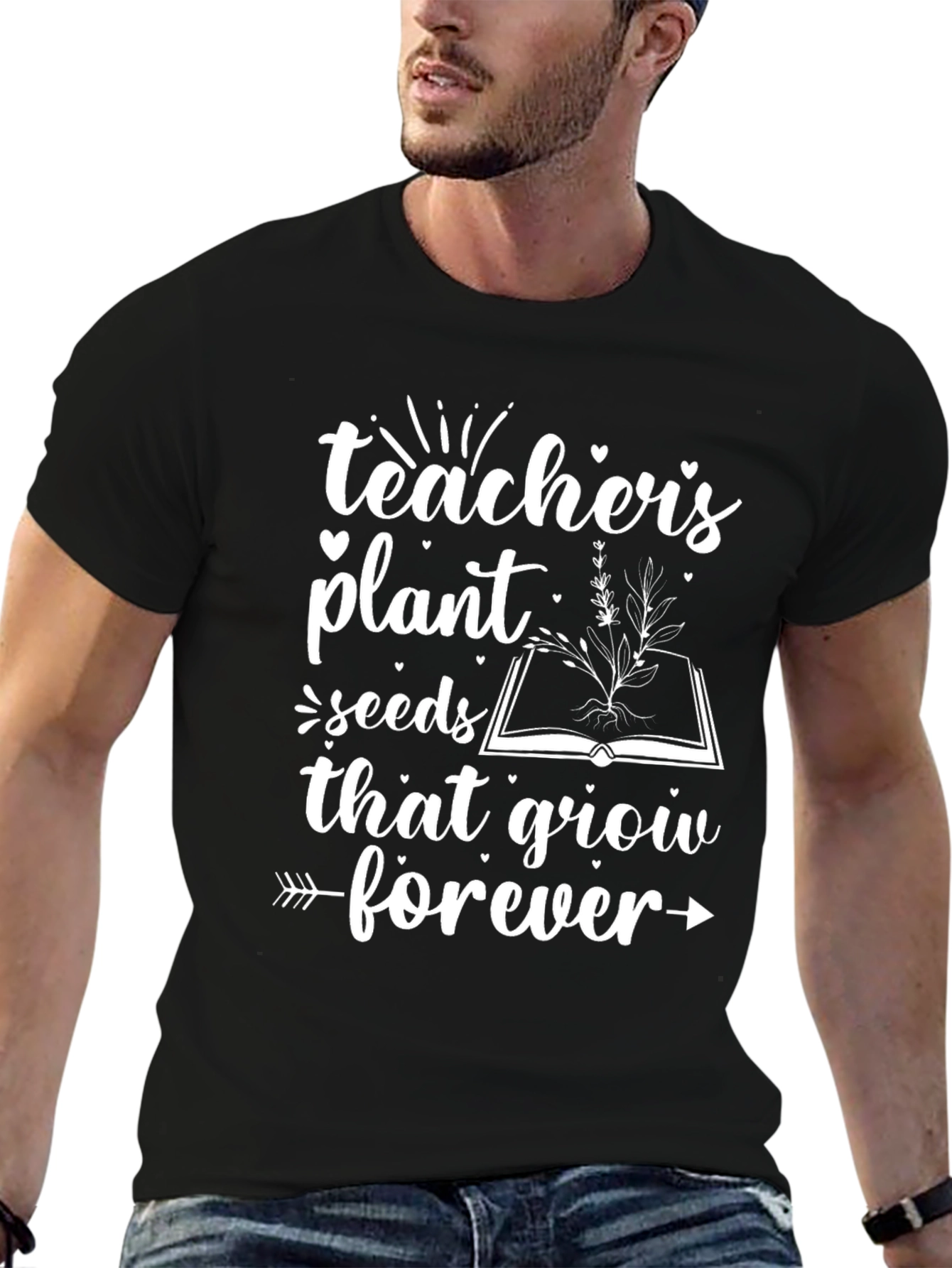 Teacher Plant Seeds Forever Black T-Shirt - 6