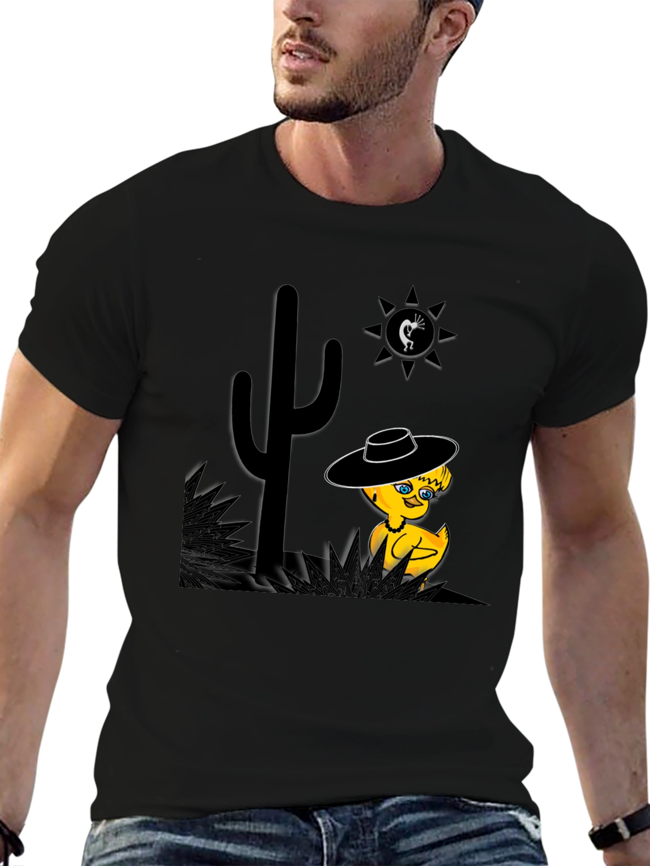 Black Desert Duck T-Shirt - Whimsical Western Tee view 6