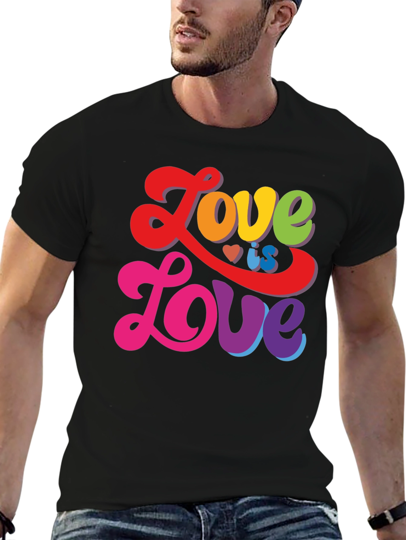 Black Love is Love Rainbow Graphic Tee view 6