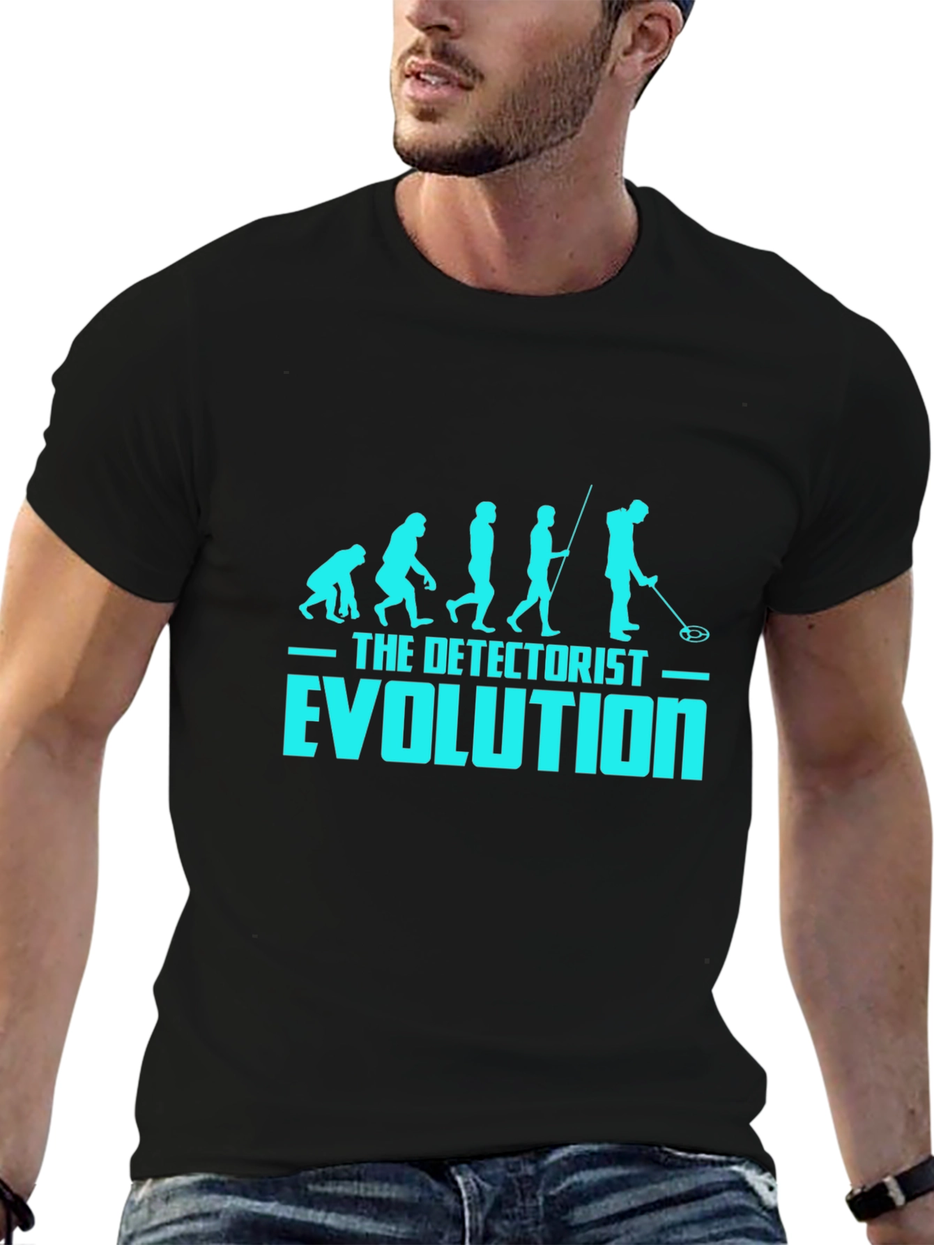 Black Detectorist Evolution Black T-Shirt - Metal Detecting Tee view 6