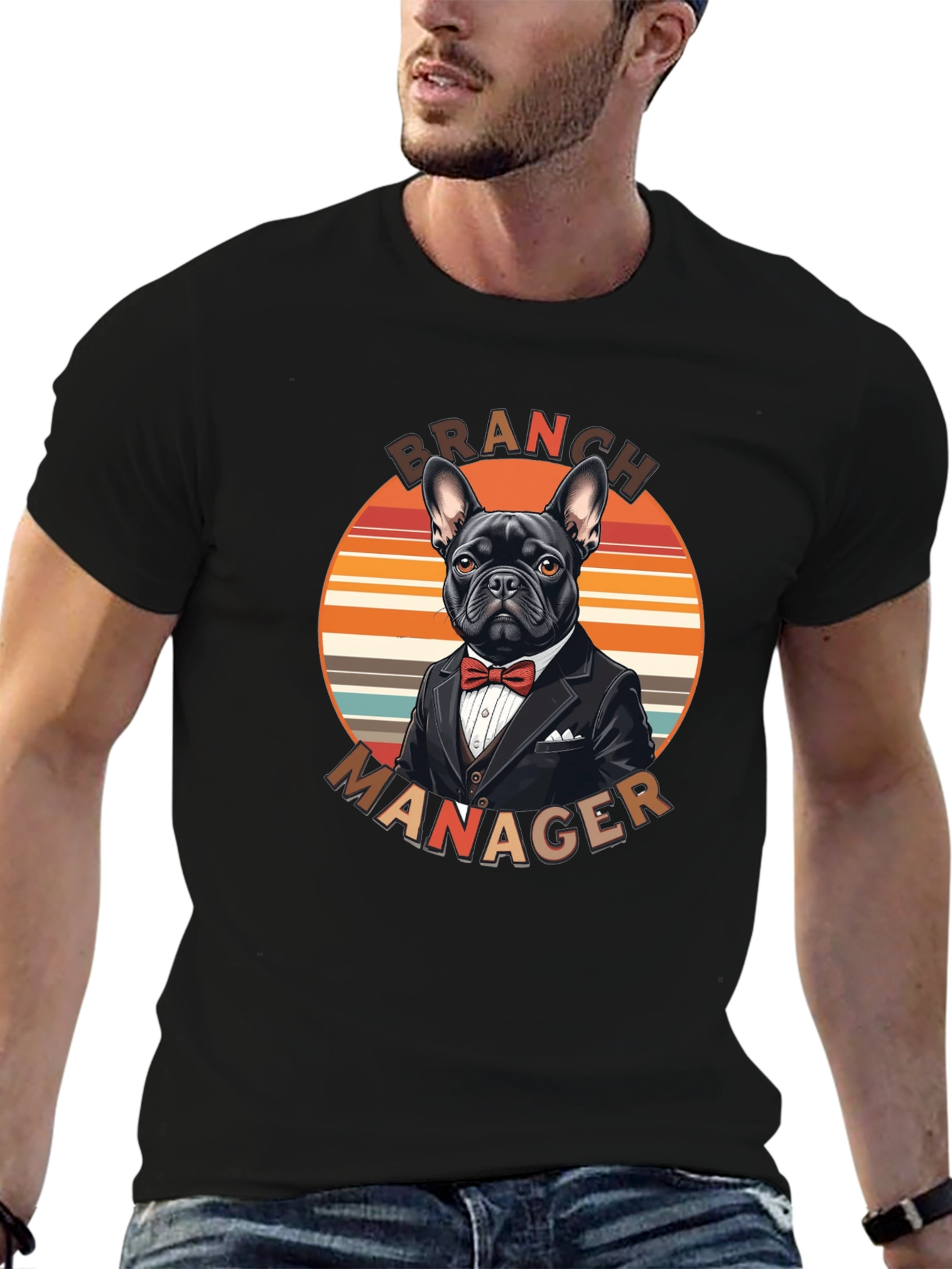 Black Branch Manager Dog T-Shirt, Funny Canine Apparel view 6