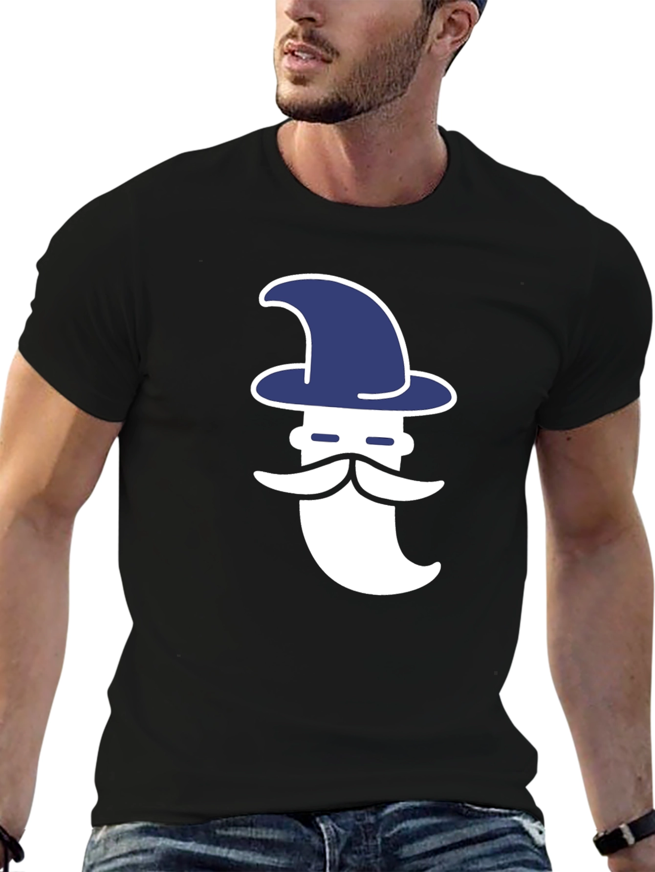 Black Wizard Graphic Tee - Black Cotton Shirt view 6