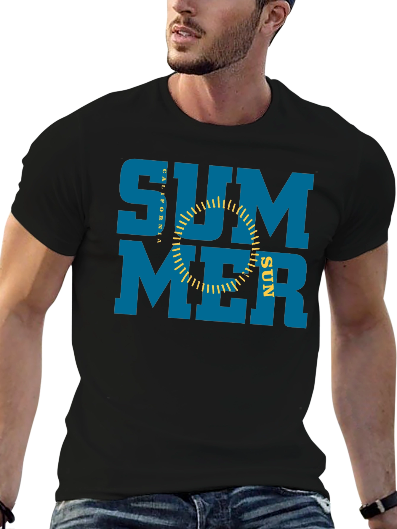Black Summer California Sun Graphic T-Shirt view 6