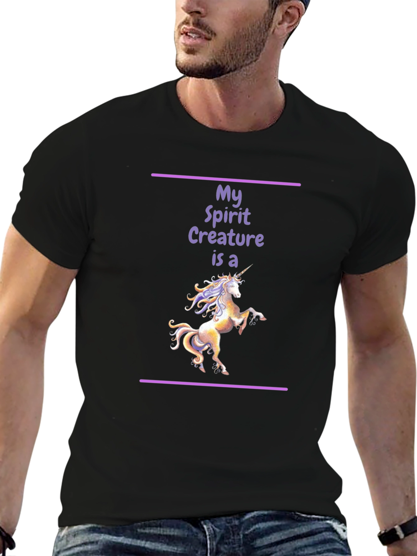 Black Unicorn Spirit T-Shirt view 6