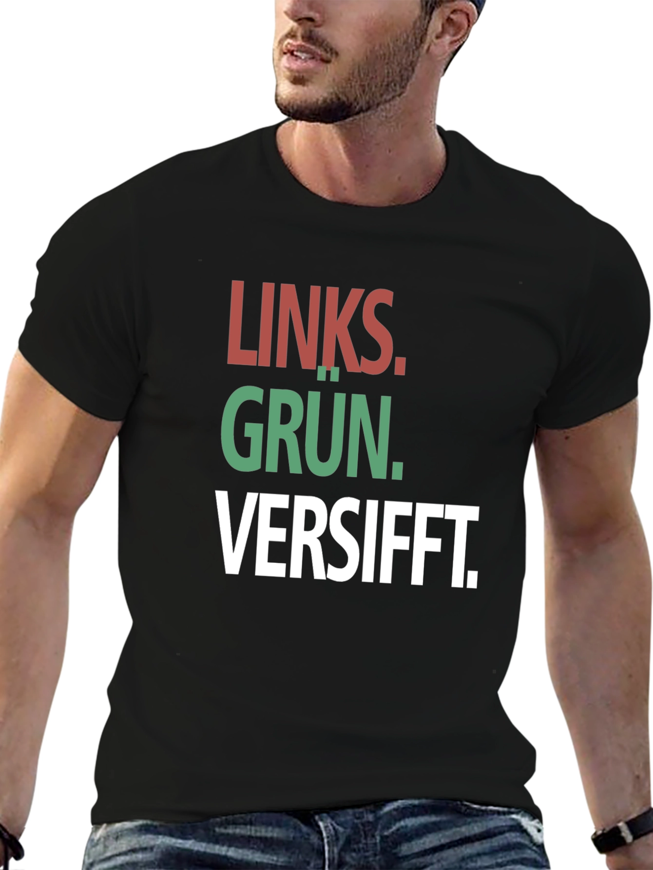 Black Links. Grün. Versifft. T-Shirt view 6