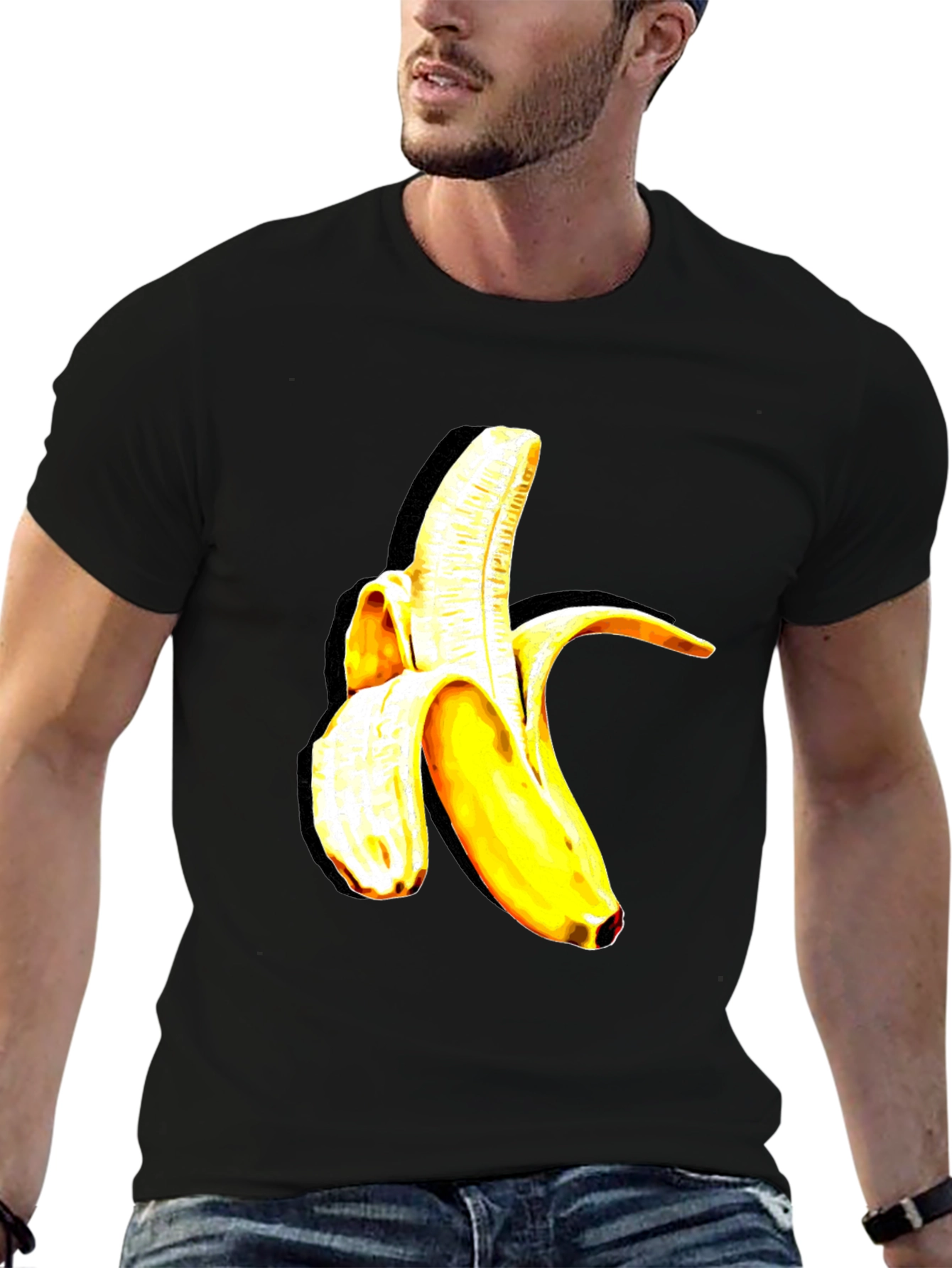 Black Banana Graphic Tee - Trendy Fruit Design view 6