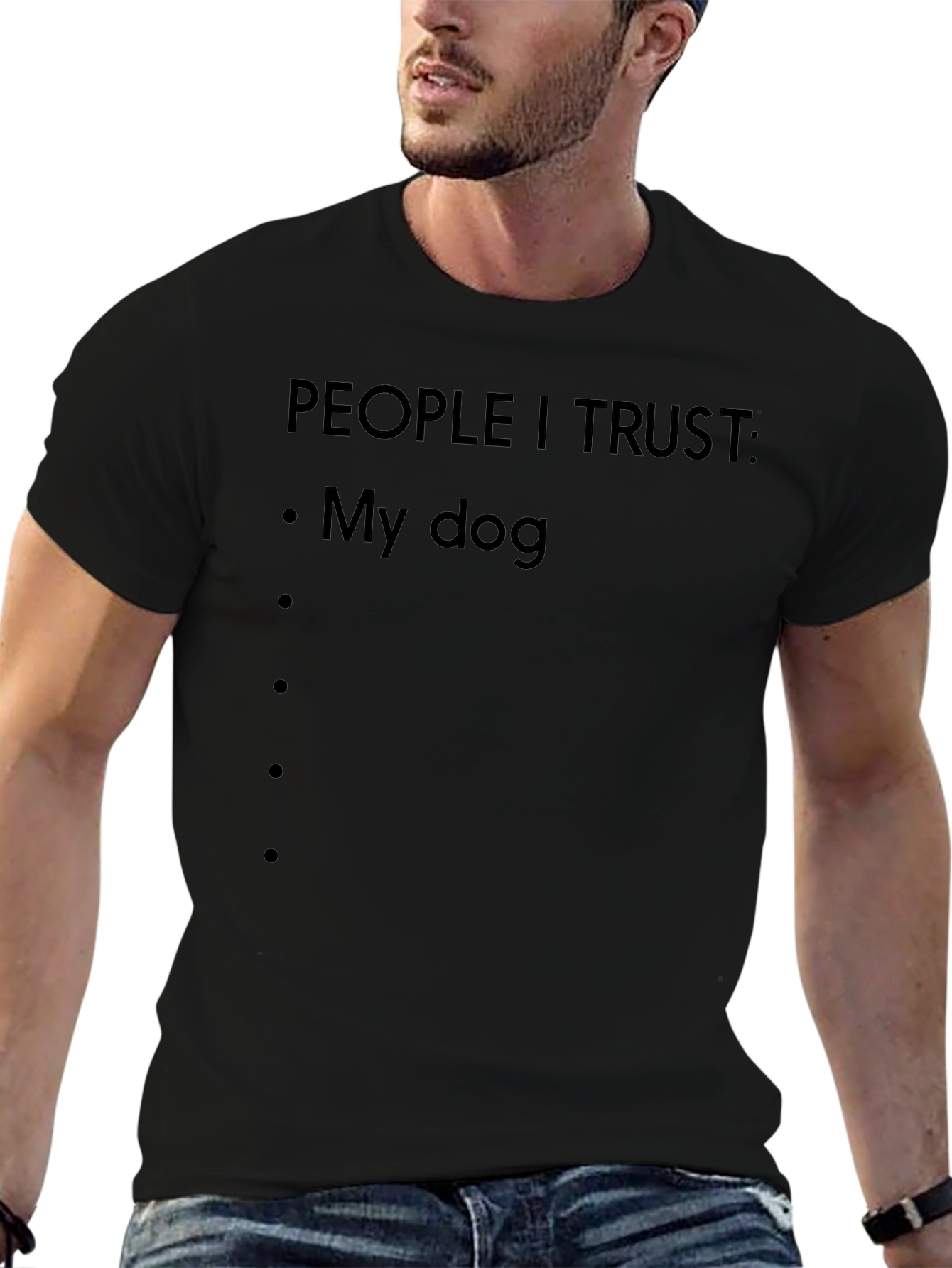 Black People I Trust My Dog Black T-Shirt view 6