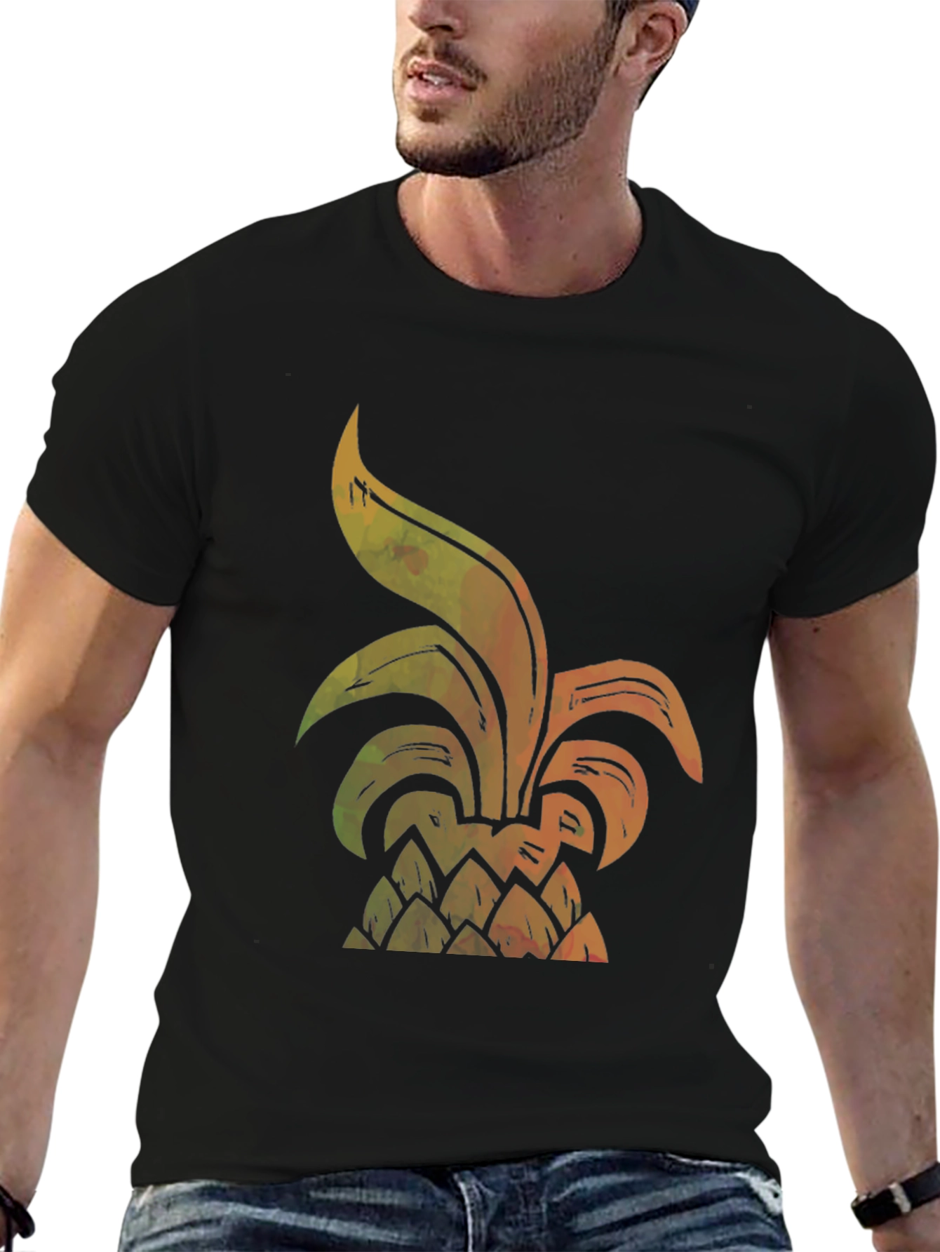 Black Pineapple Graphic Tee - Tropical Vibes view 6
