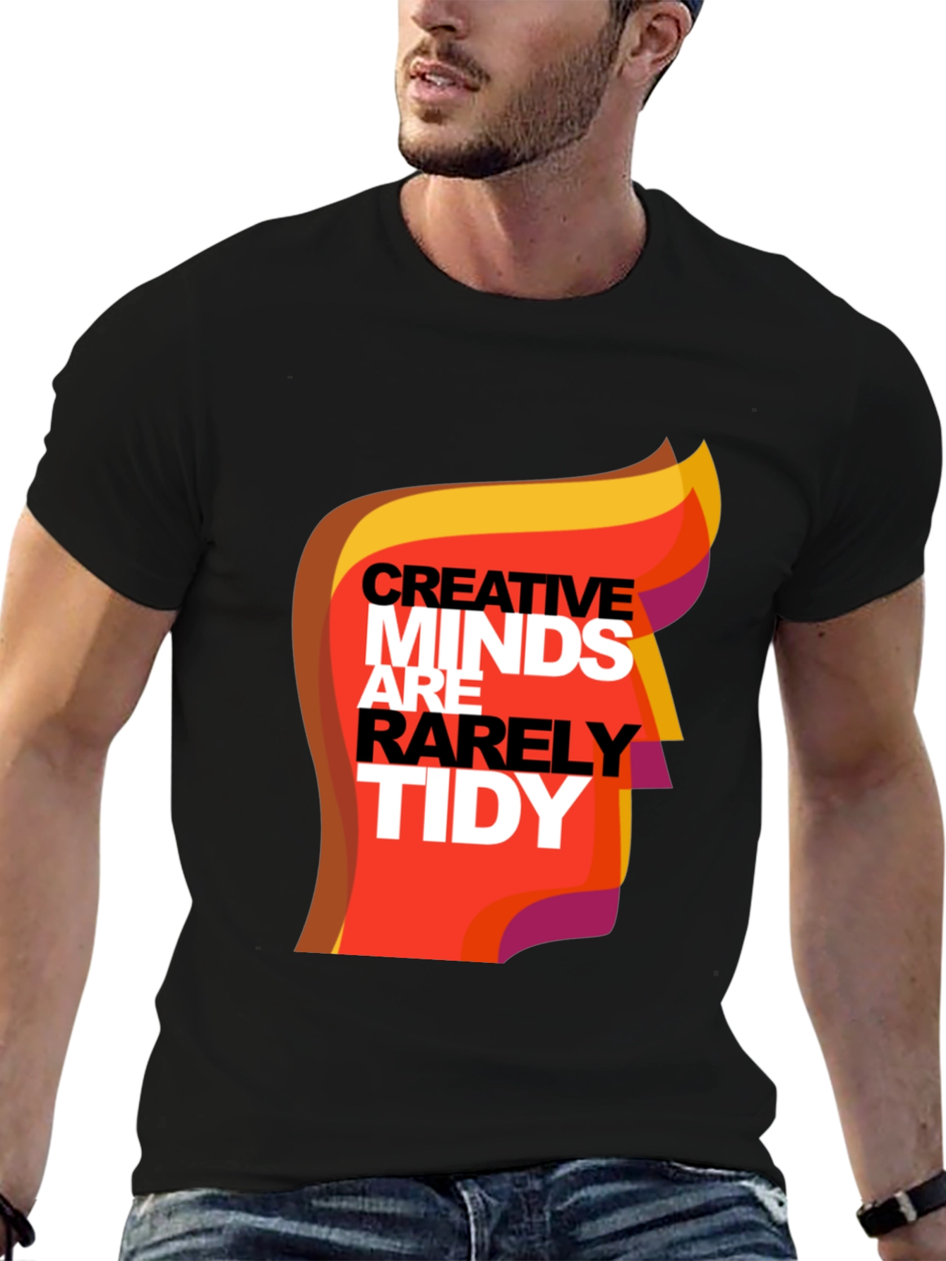 Black Creative Minds Graphic Tee - Unisex Black T-Shirt view 6