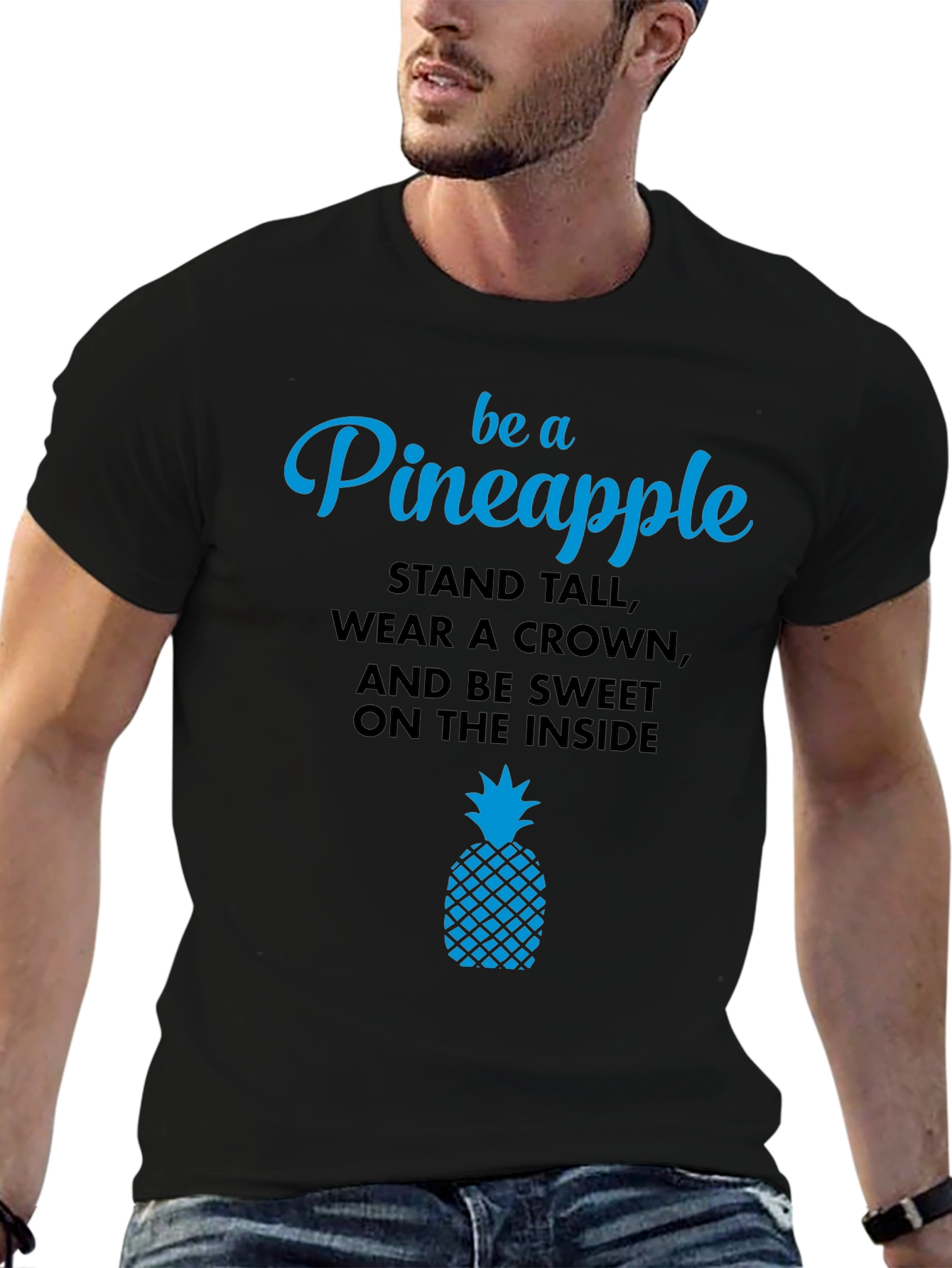 Black Be a Pineapple Graphic T-Shirt view 6