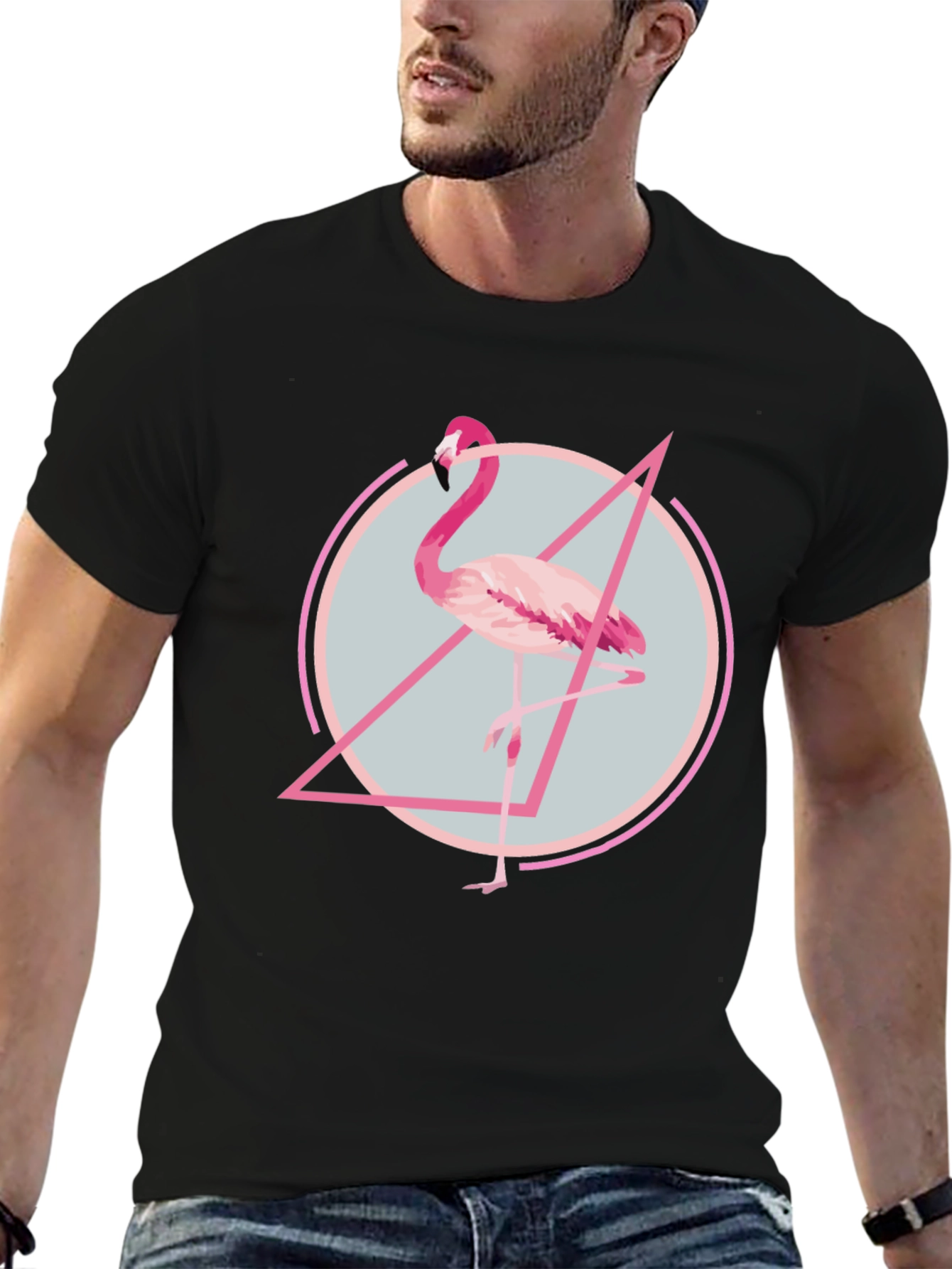 Black Flamingo Graphic Tee - Modern Print T-Shirt view 6