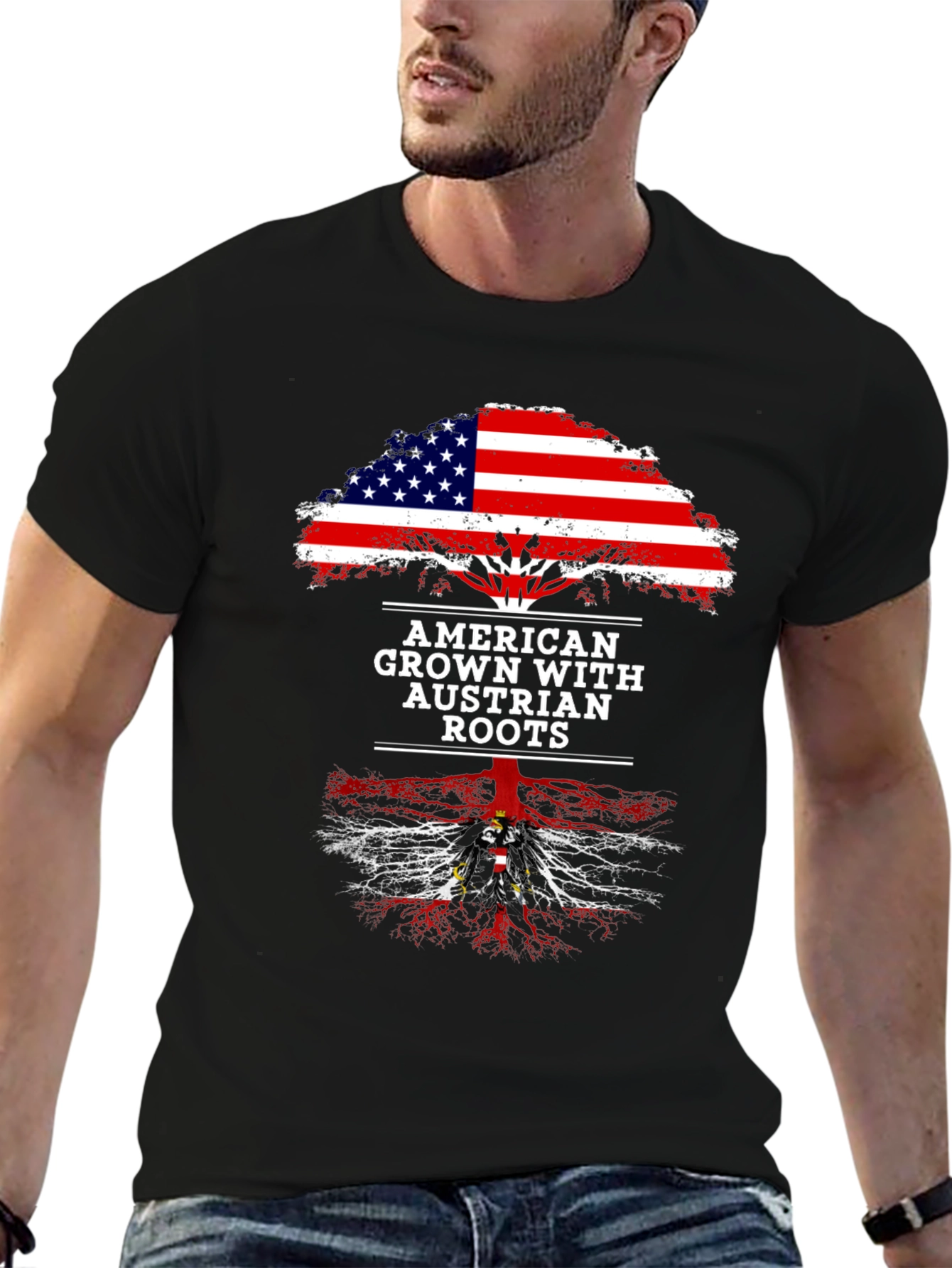 Black American Grown Austrian Roots Tee view 6