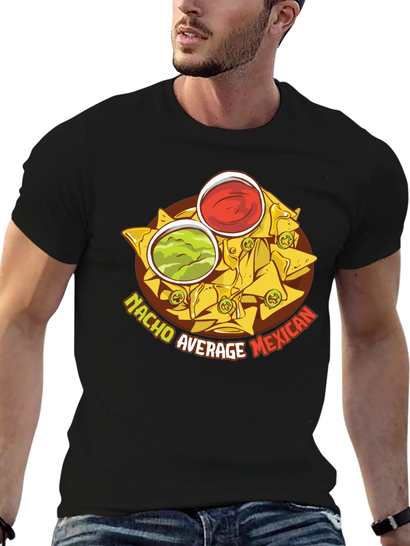 Black Nacho Average Mexican Food T-Shirt view 6