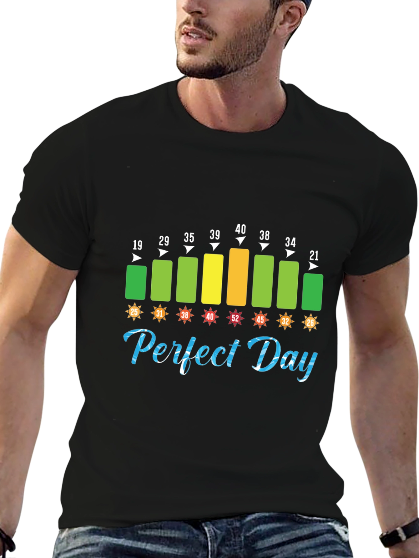 Black Perfect Day Temperature T-Shirt view 6