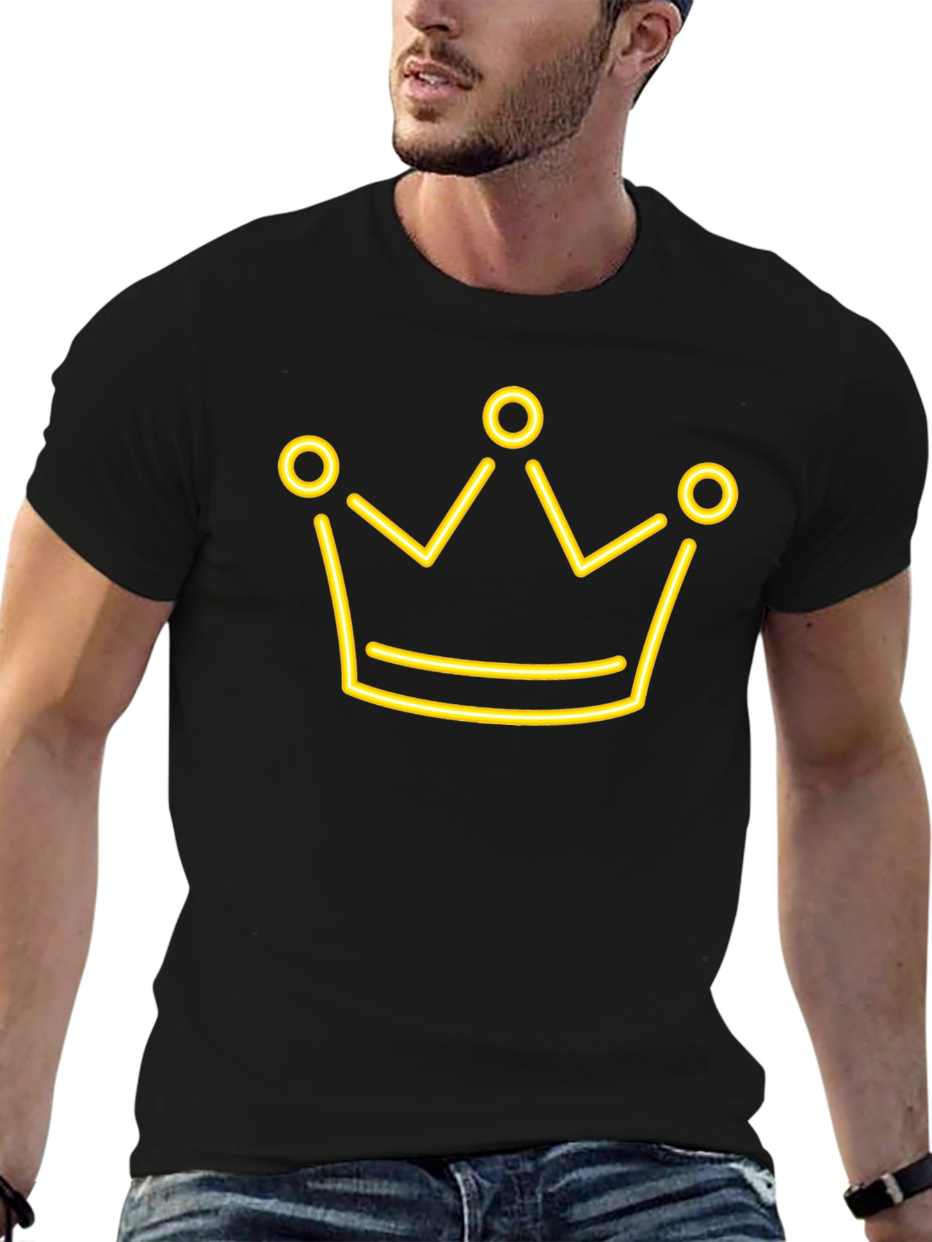 Black Neon Crown Graphic Tee - Black view 6