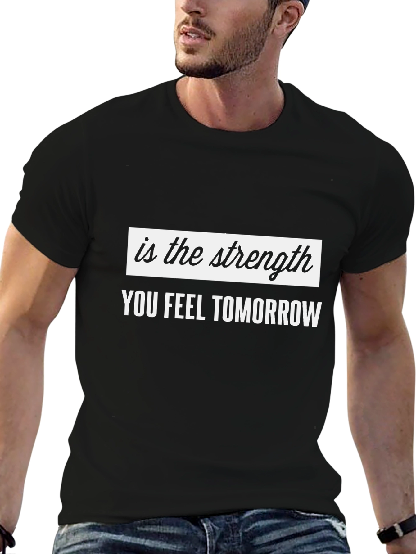 Black Strength Tomorrow Graphic T-Shirt - Black Cotton Blend view 6