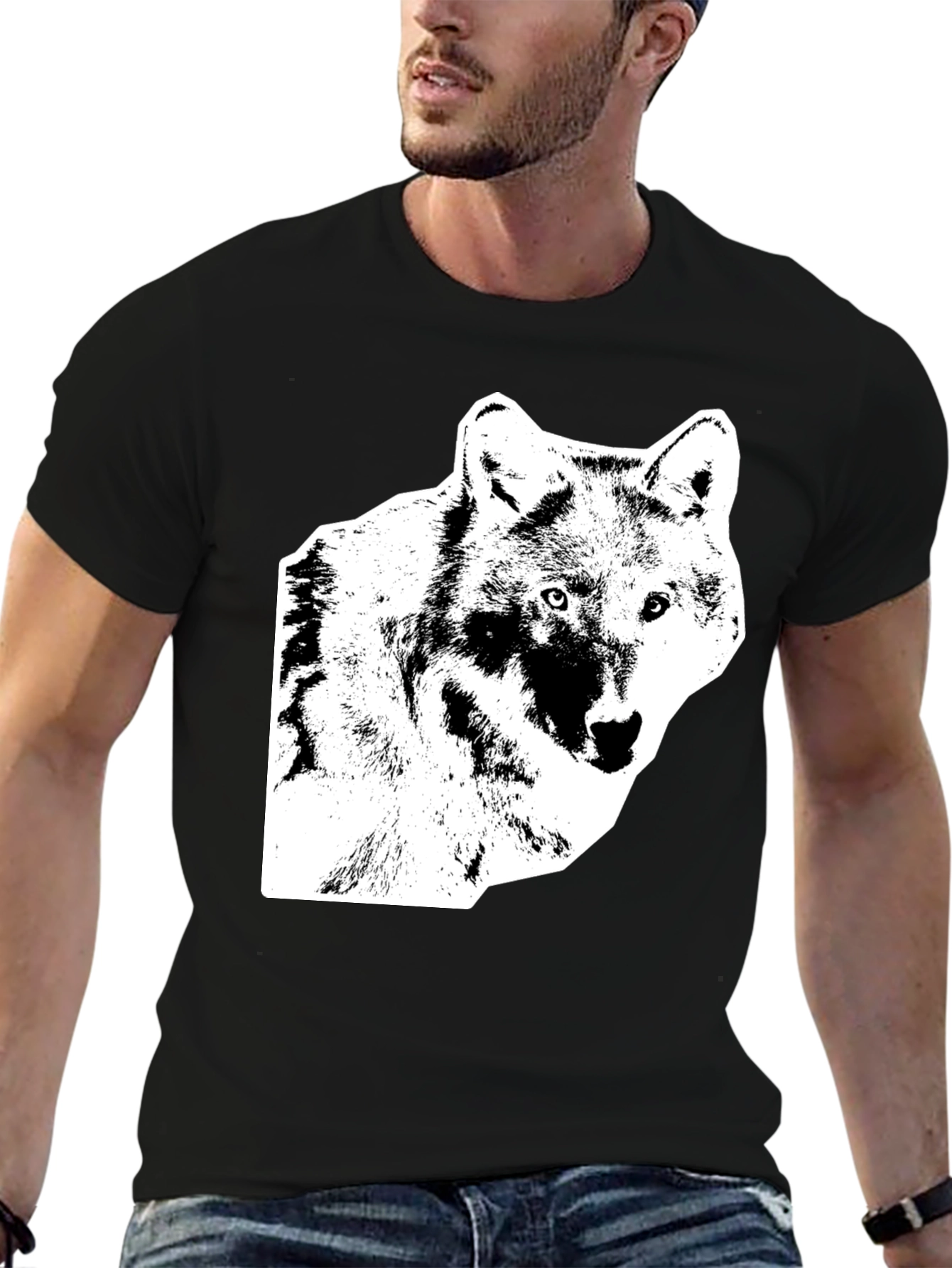 Black Black Wolf Graphic Tee view 6