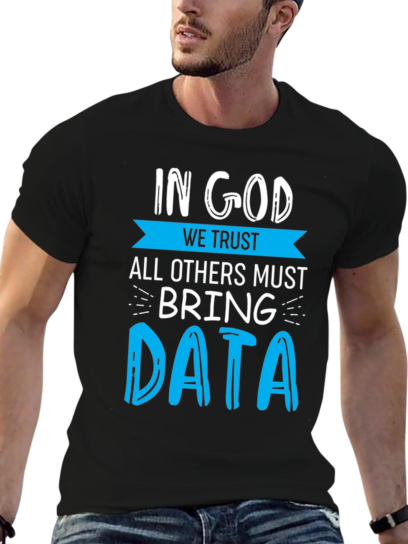 Black In God We Trust Data T-Shirt - Funny Data Science Tee view 6
