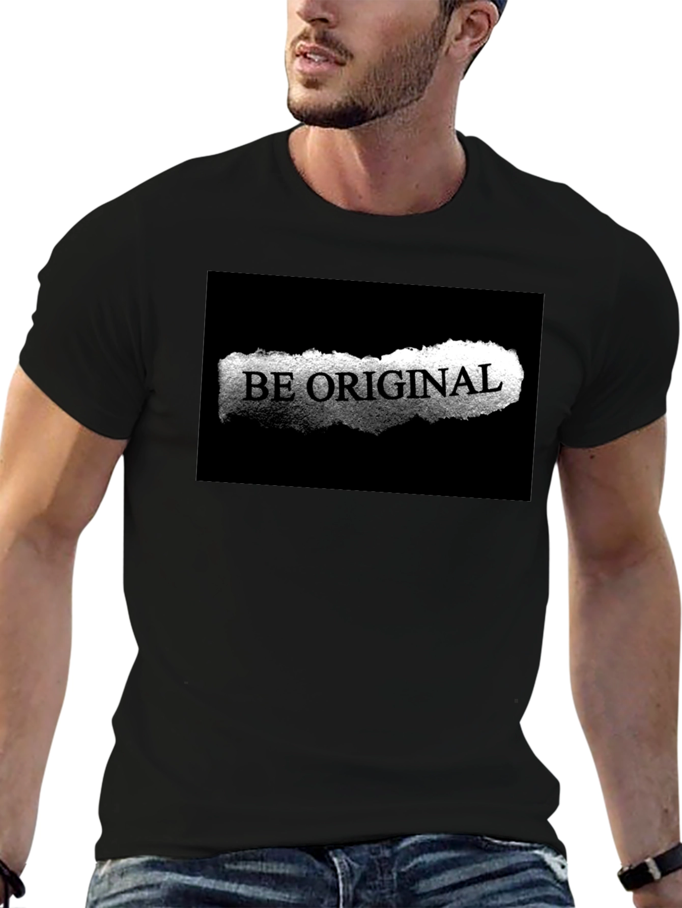Black Be Original Black Graphic Tee view 6