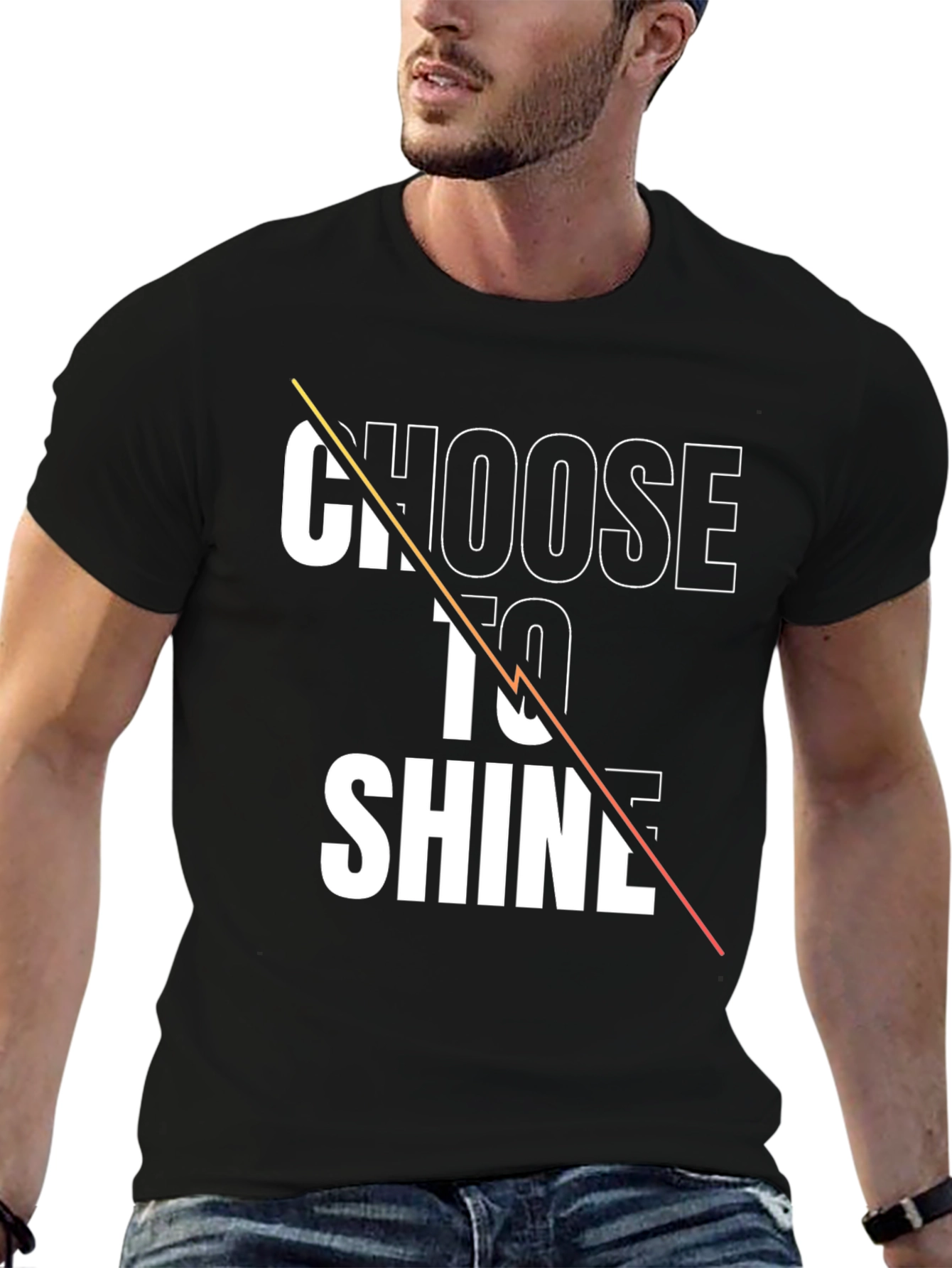 Black Choose to Shine Graphic Tee - Stylish Black T-Shirt view 6