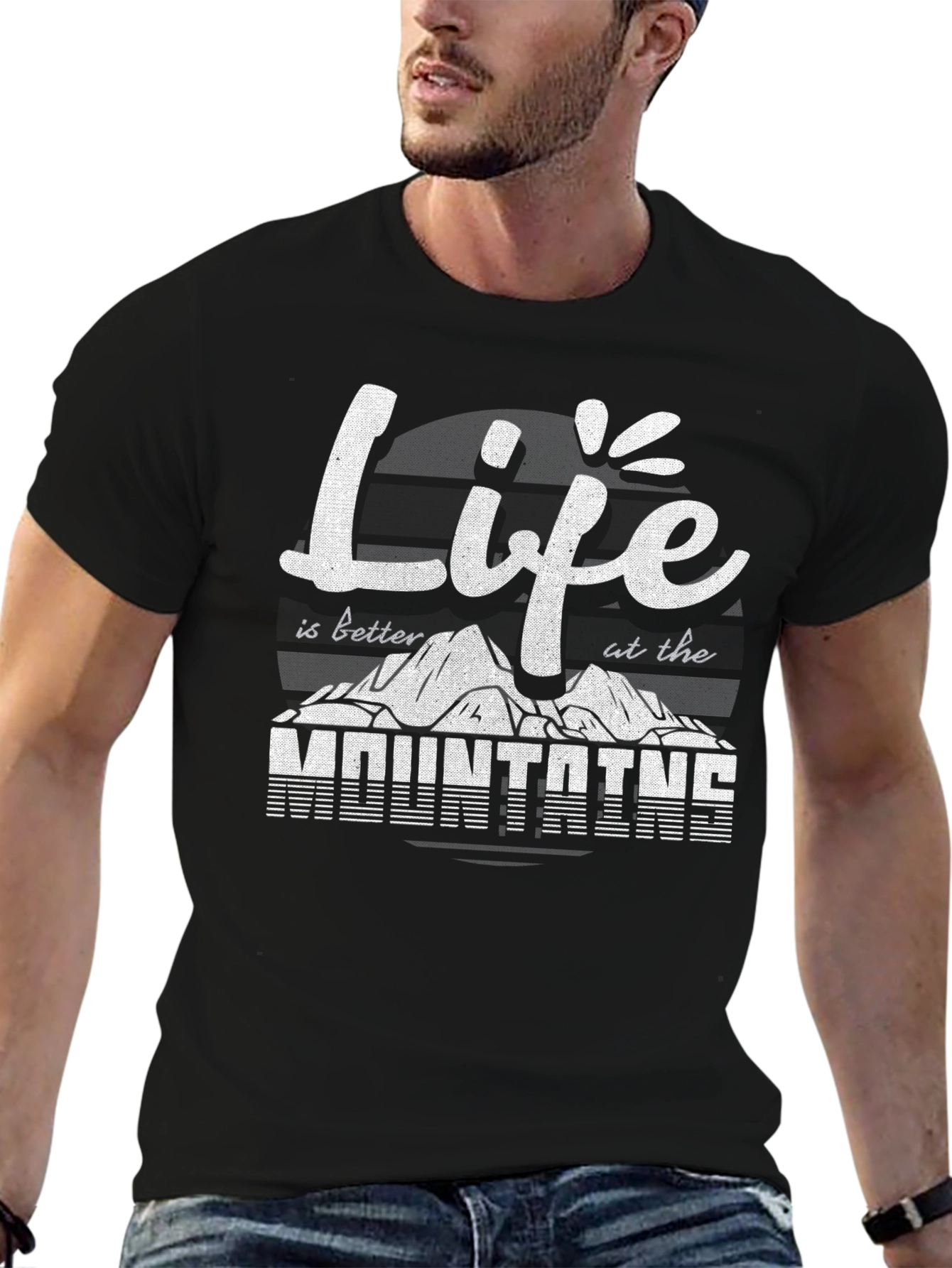 Black Life is Better at the Mountains Black T-Shirt view 6