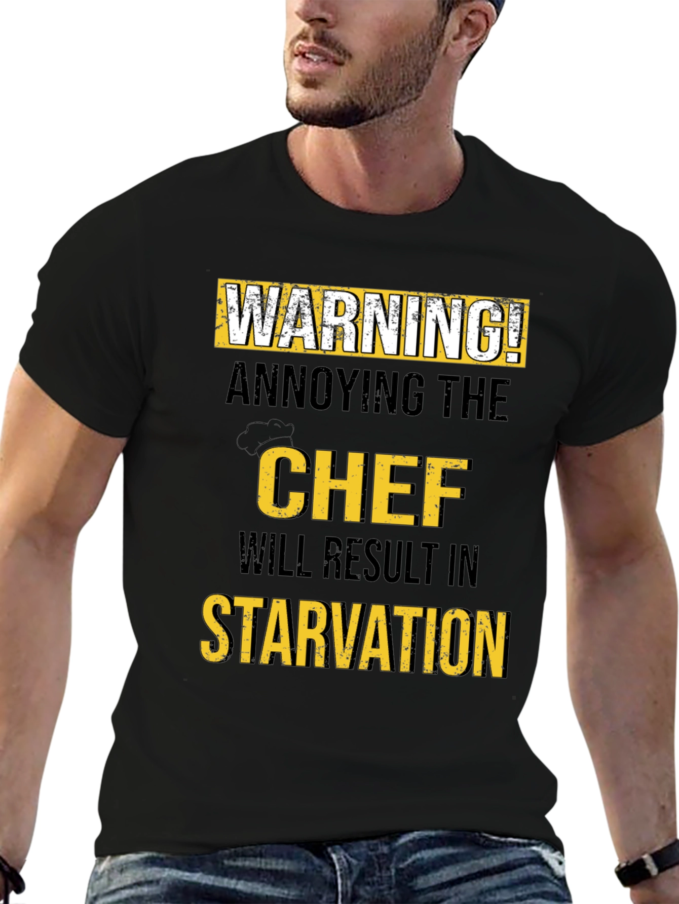 Black Warning Annoying the Chef T-Shirt view 6