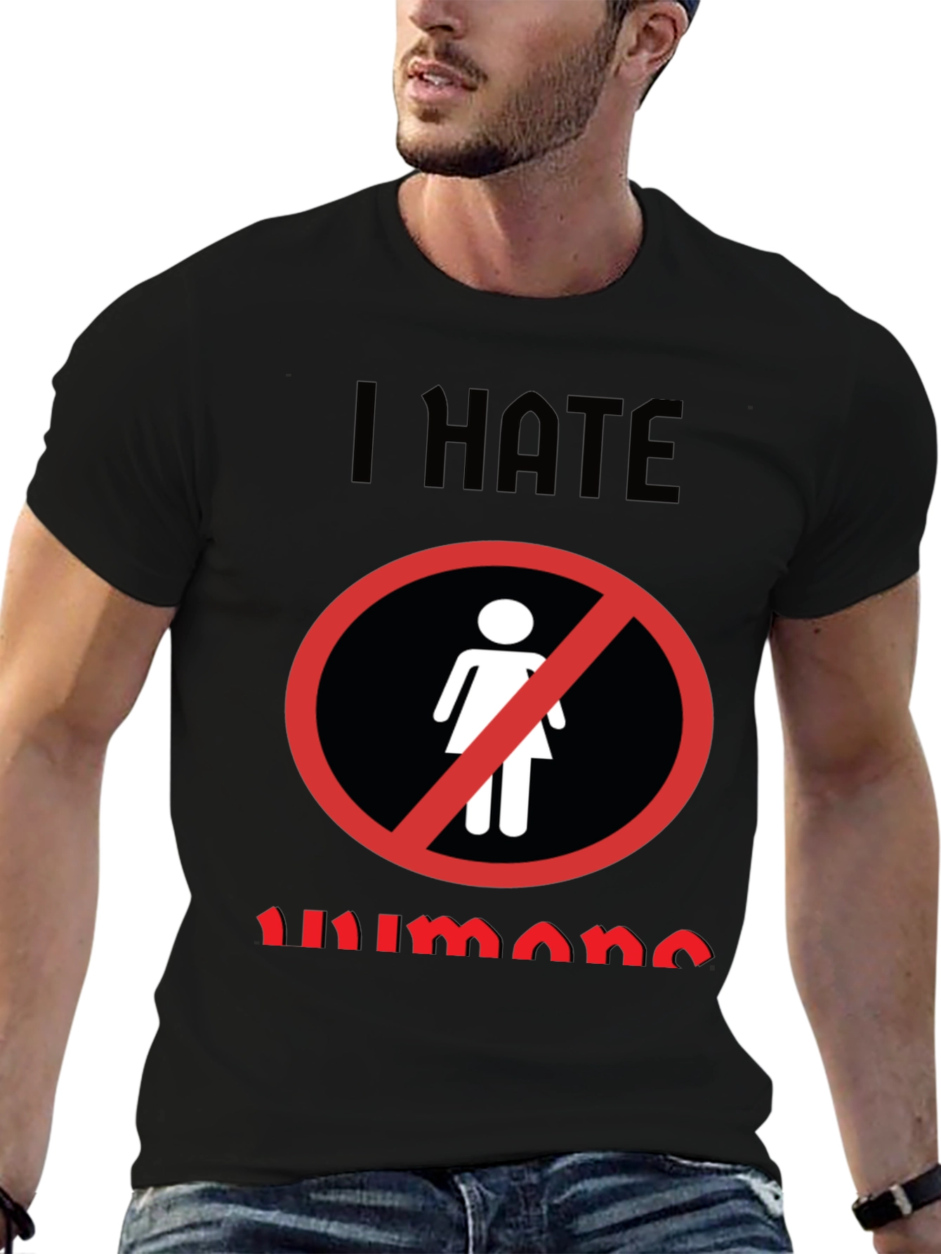 Black I Hate Humans Graphic Novelty T-Shirt view 6