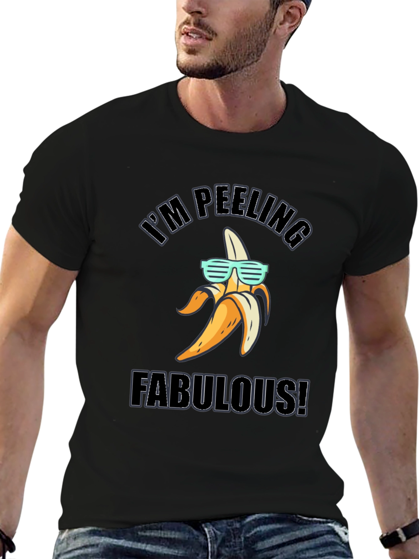 Black I'm Peeling Fabulous! Banana T-Shirt view 6