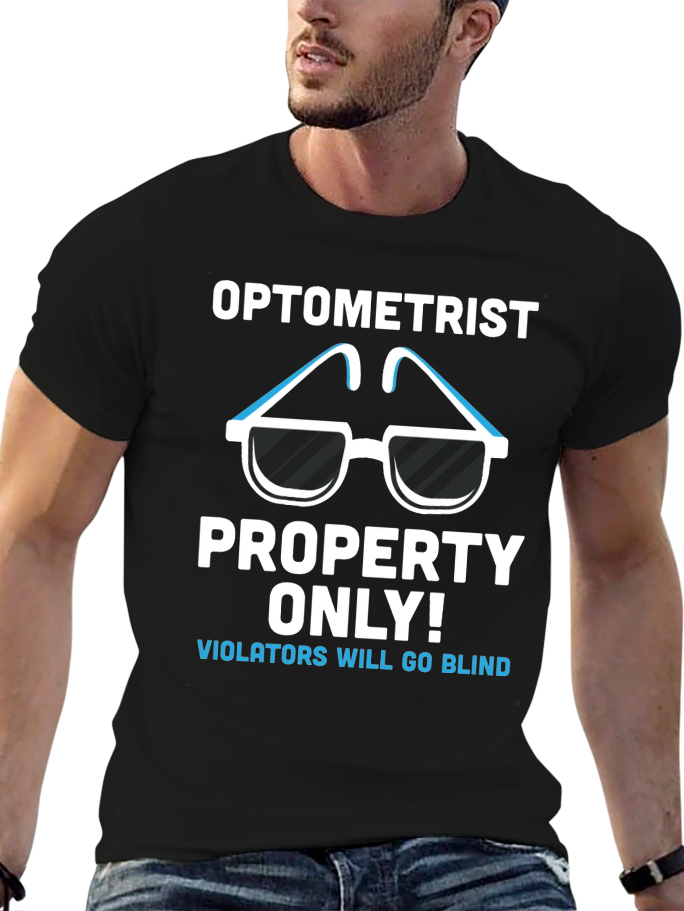 Black Optometrist Property T-Shirt Funny Eye Doctor Tee view 6