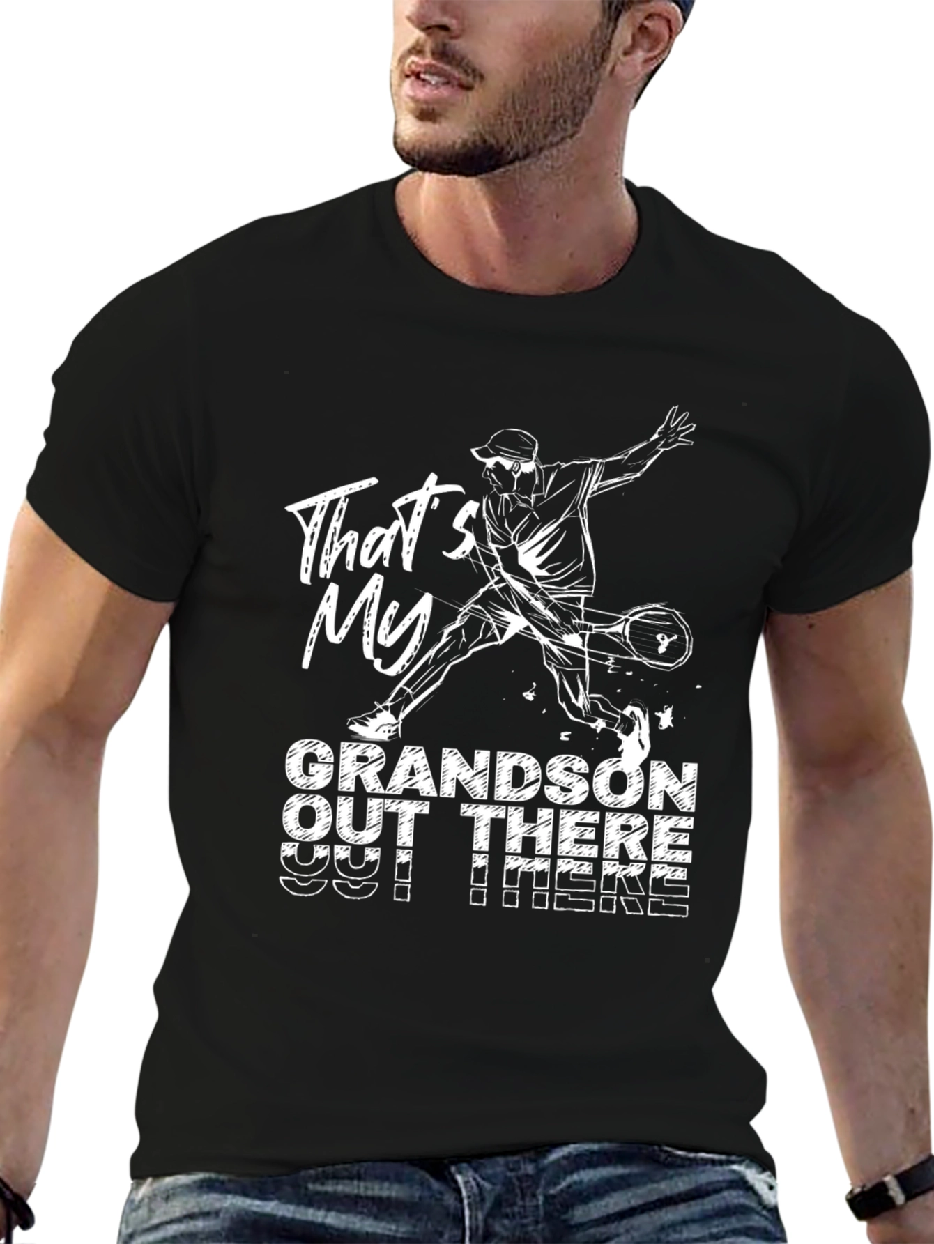 Black That's My Grandson Out There Black Tee view 6