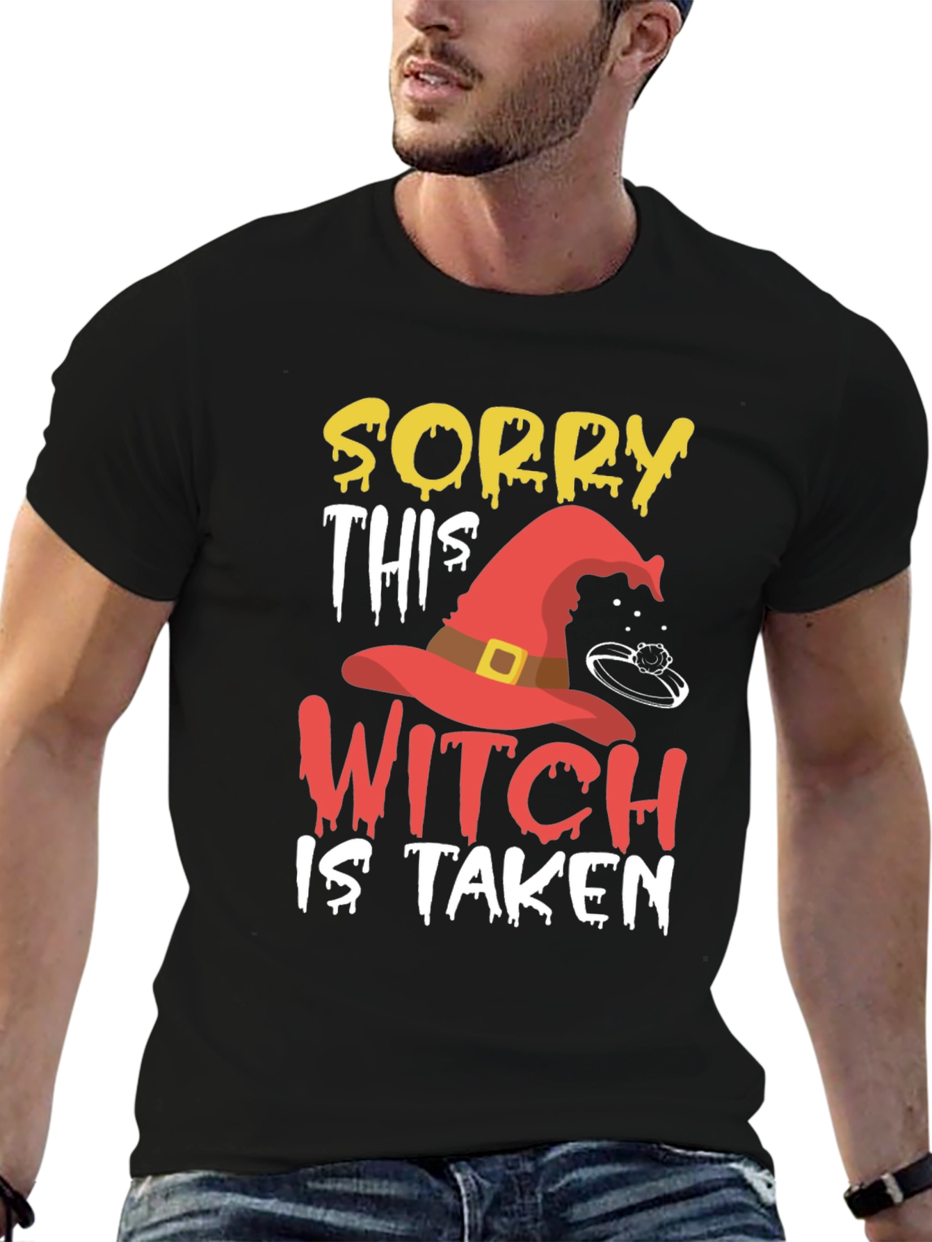 Black Sorry This Witch Is Taken Graphic T-Shirt view 6
