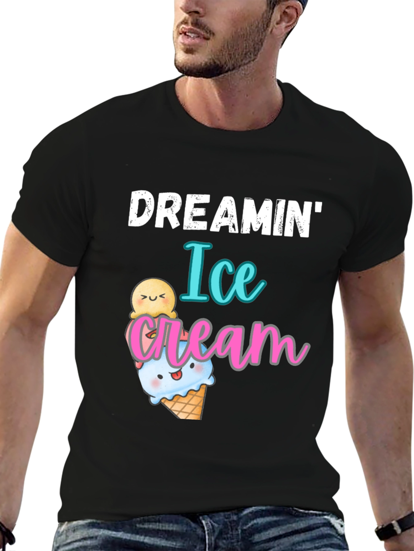 Black Dreamin' Ice Cream Graphic T-Shirt view 6