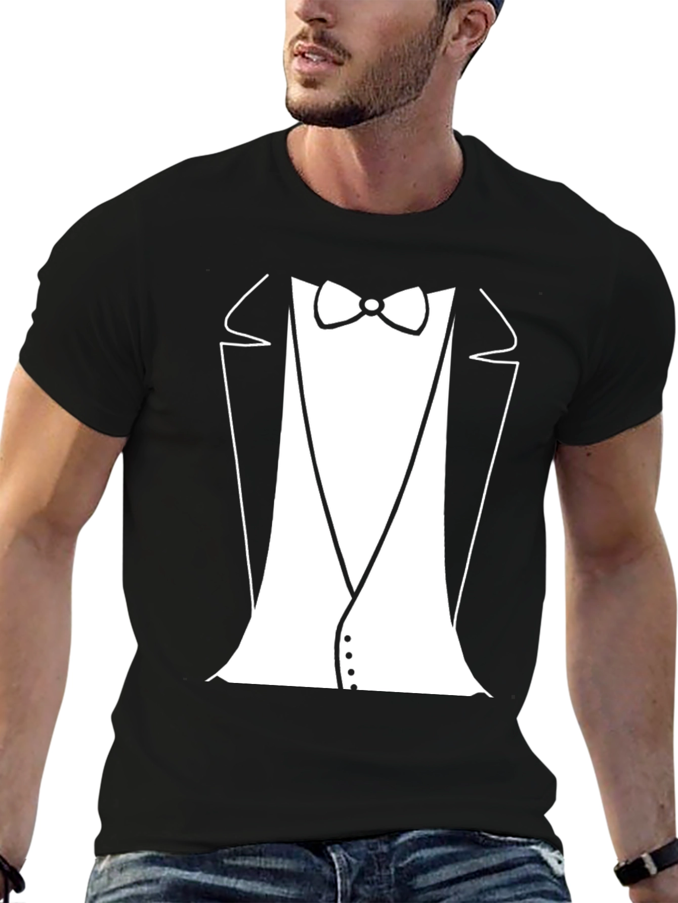 Black Tuxedo T-Shirt - Instant Formal Wear! view 6