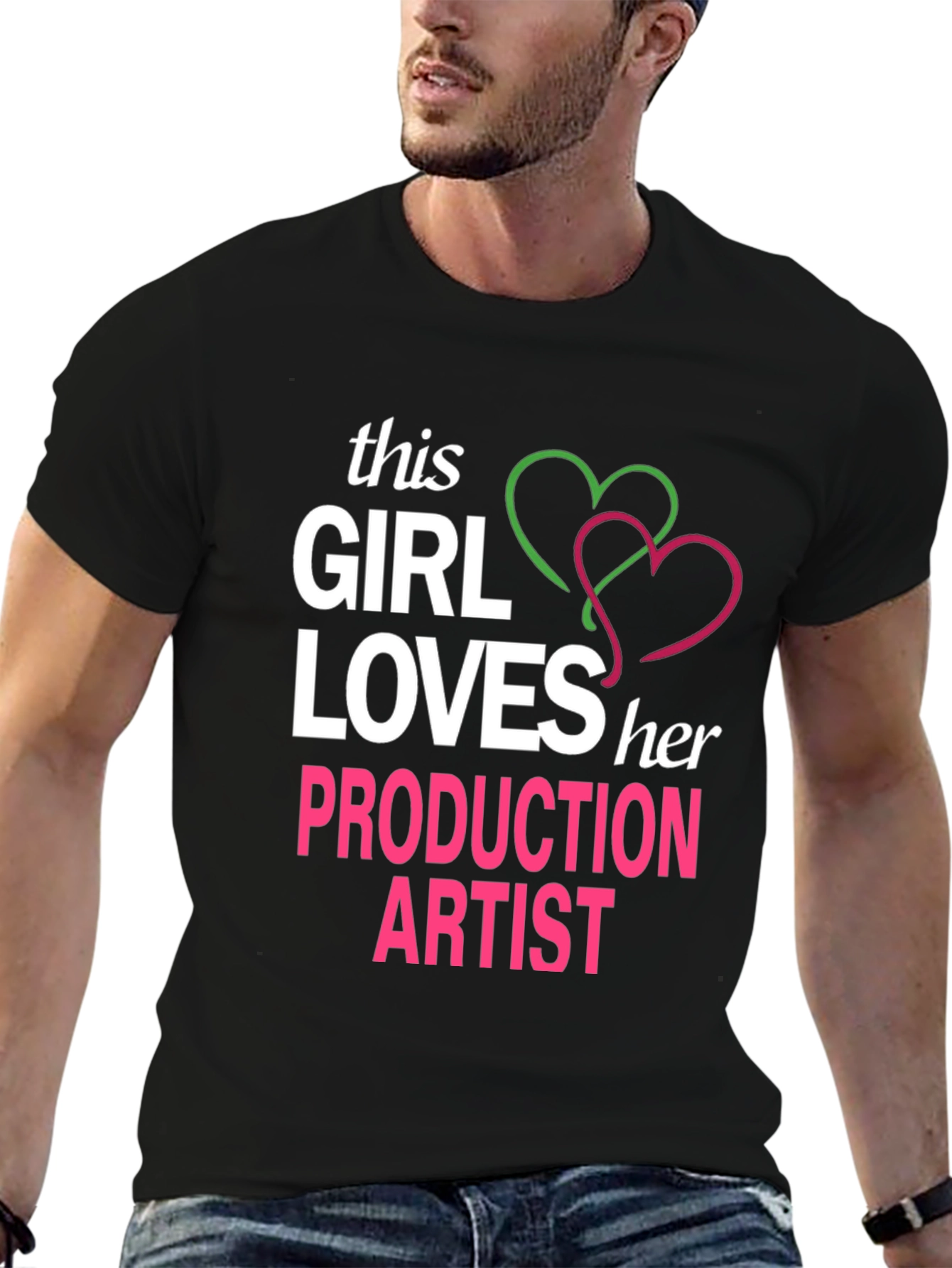 Black This Girl Loves Her Production Artist T-Shirt view 6