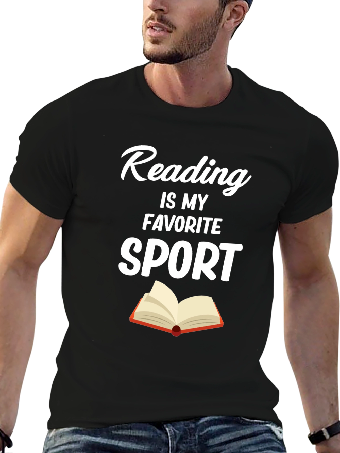 Black Reading is My Favorite Sport T-Shirt view 6