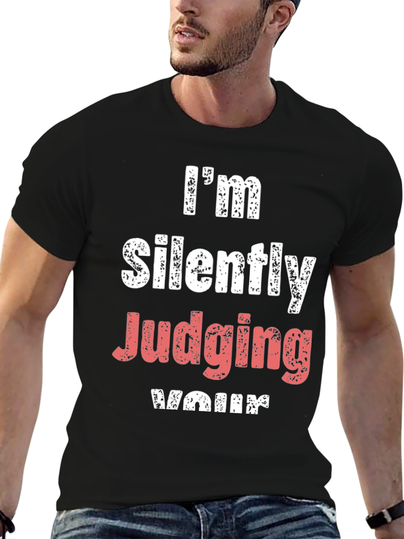 Black I'm Silently Judging Your T-Shirt view 6