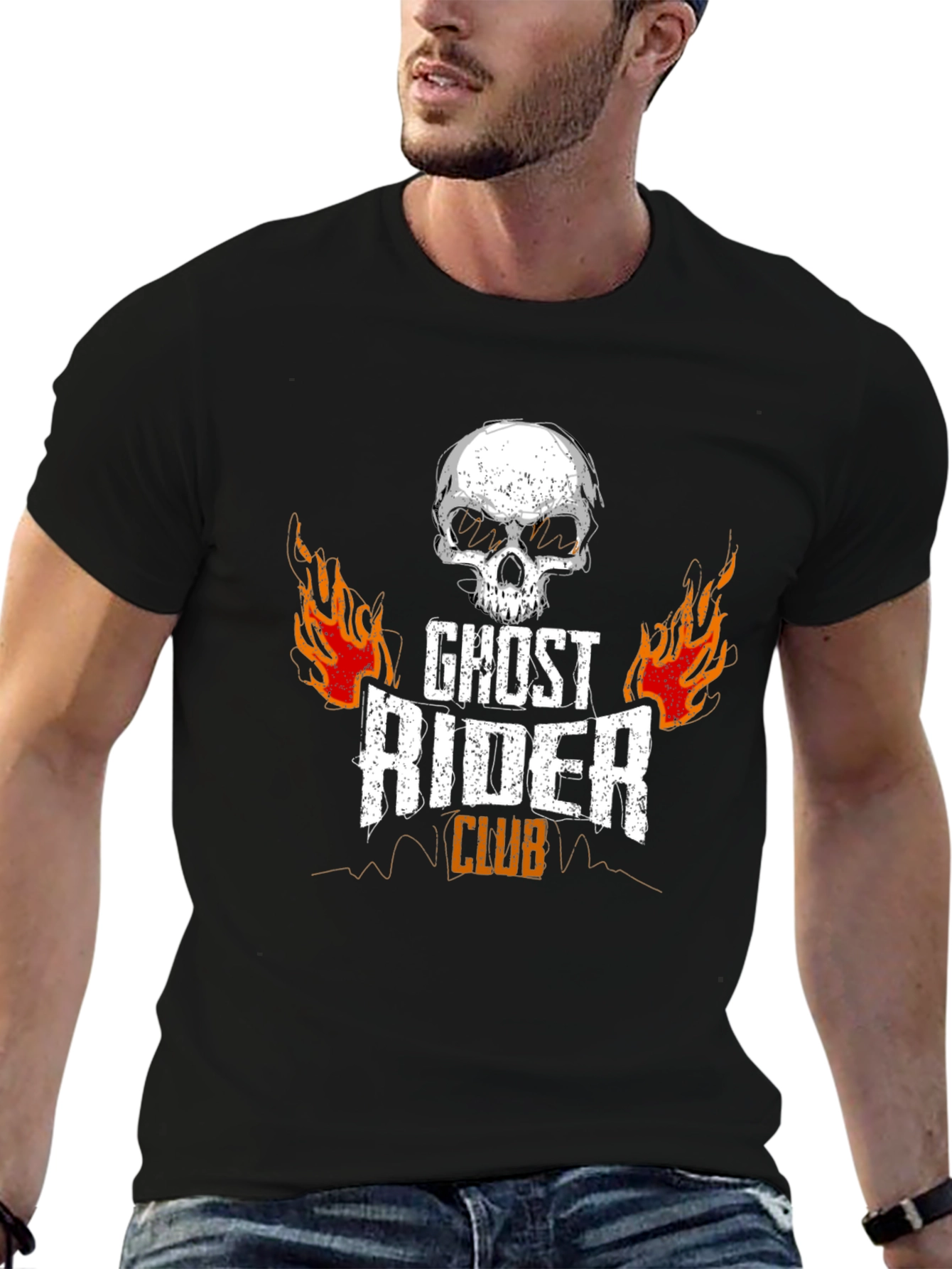 Black Ghost Rider Club Black T-Shirt view 6