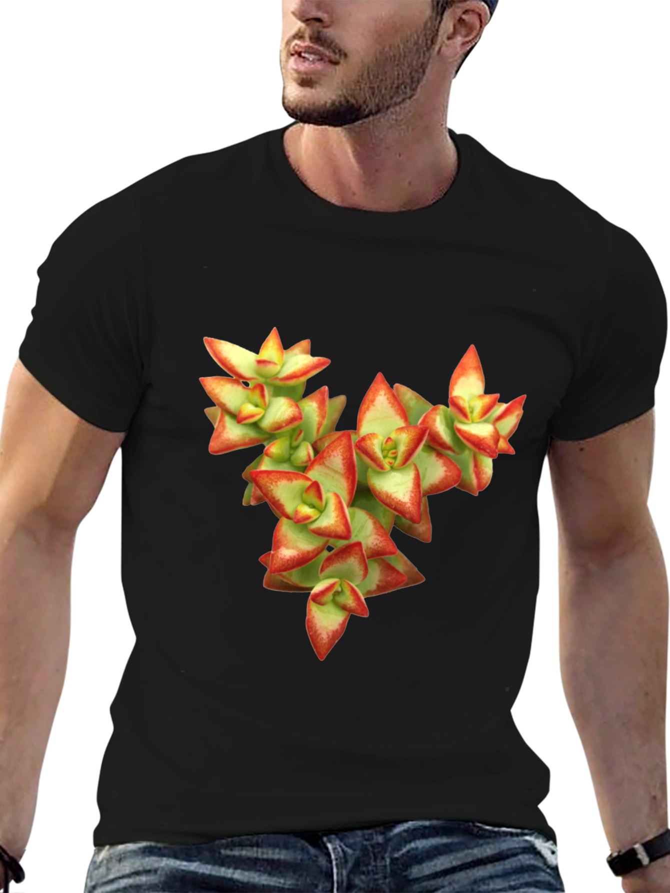 Black Succulent Graphic T-Shirt - Nature Inspired Tee view 6
