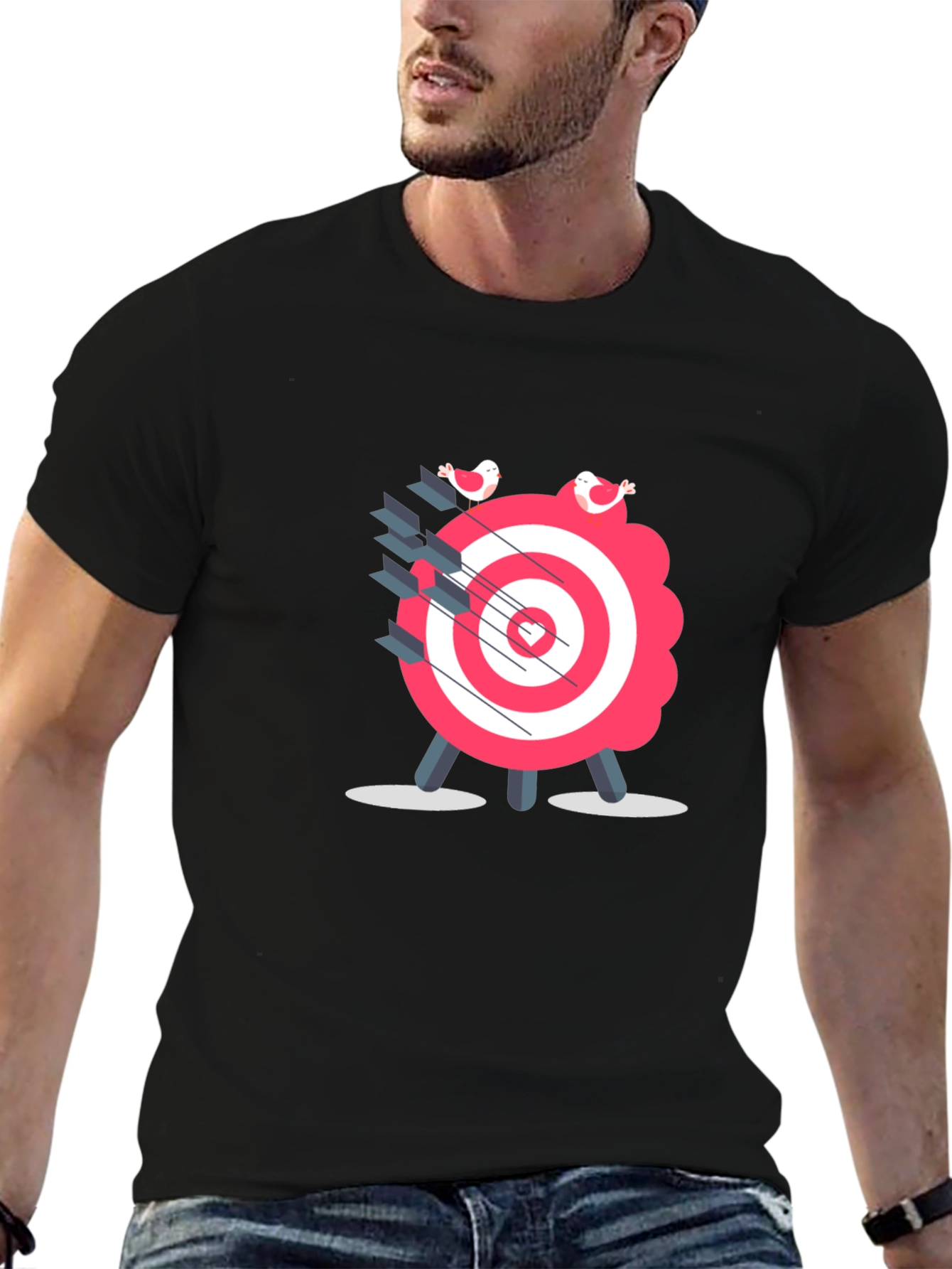 Black Target Practice Graphic Tee - Black Cotton Shirt view 6
