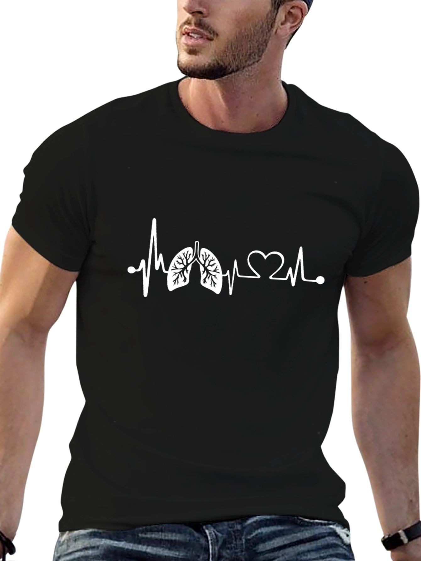 Lungs Heartbeat Graphic Tee - 6