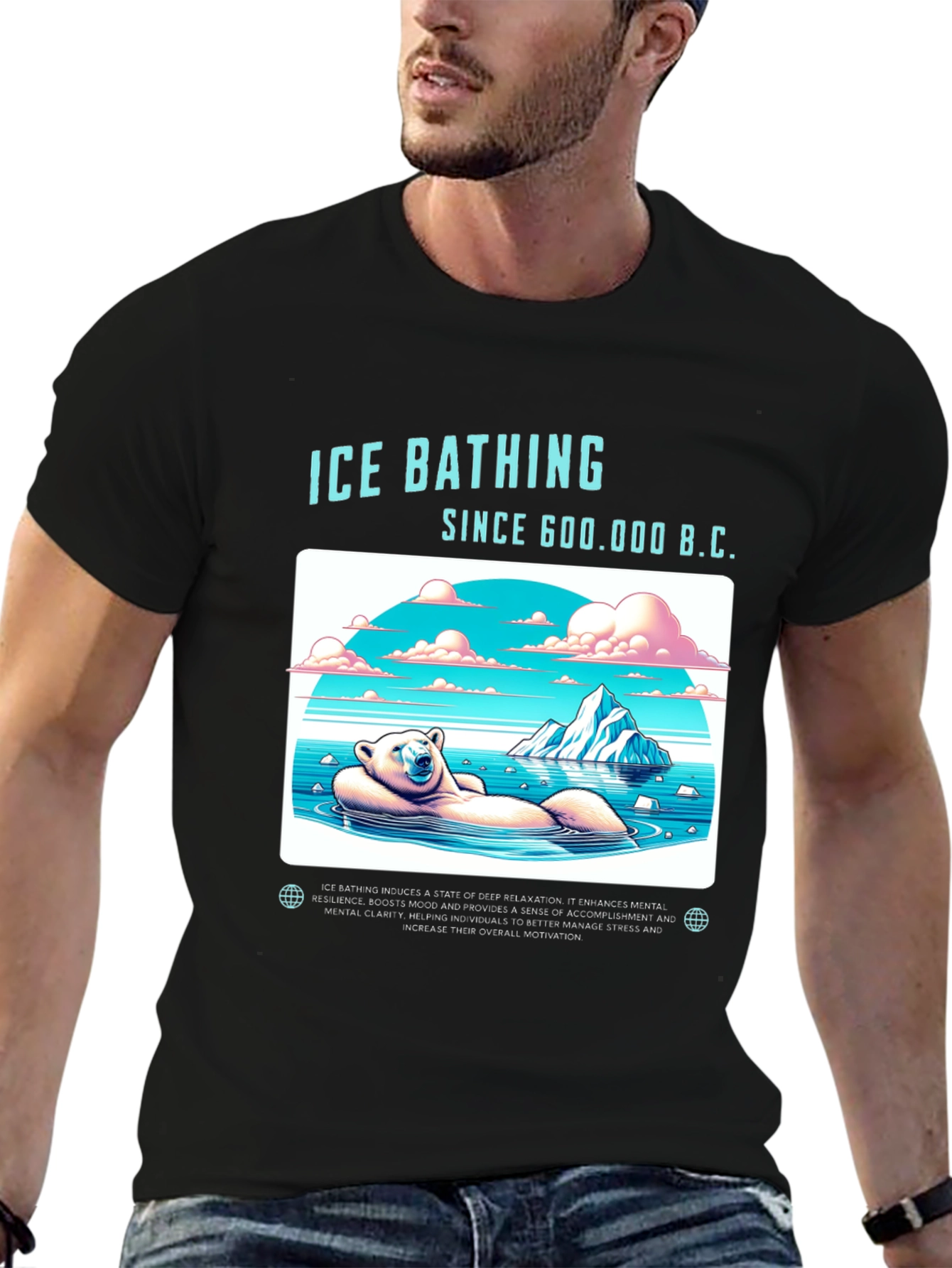Ice Bathing Bear T-Shirt - Since 600,000 B.C. - 6