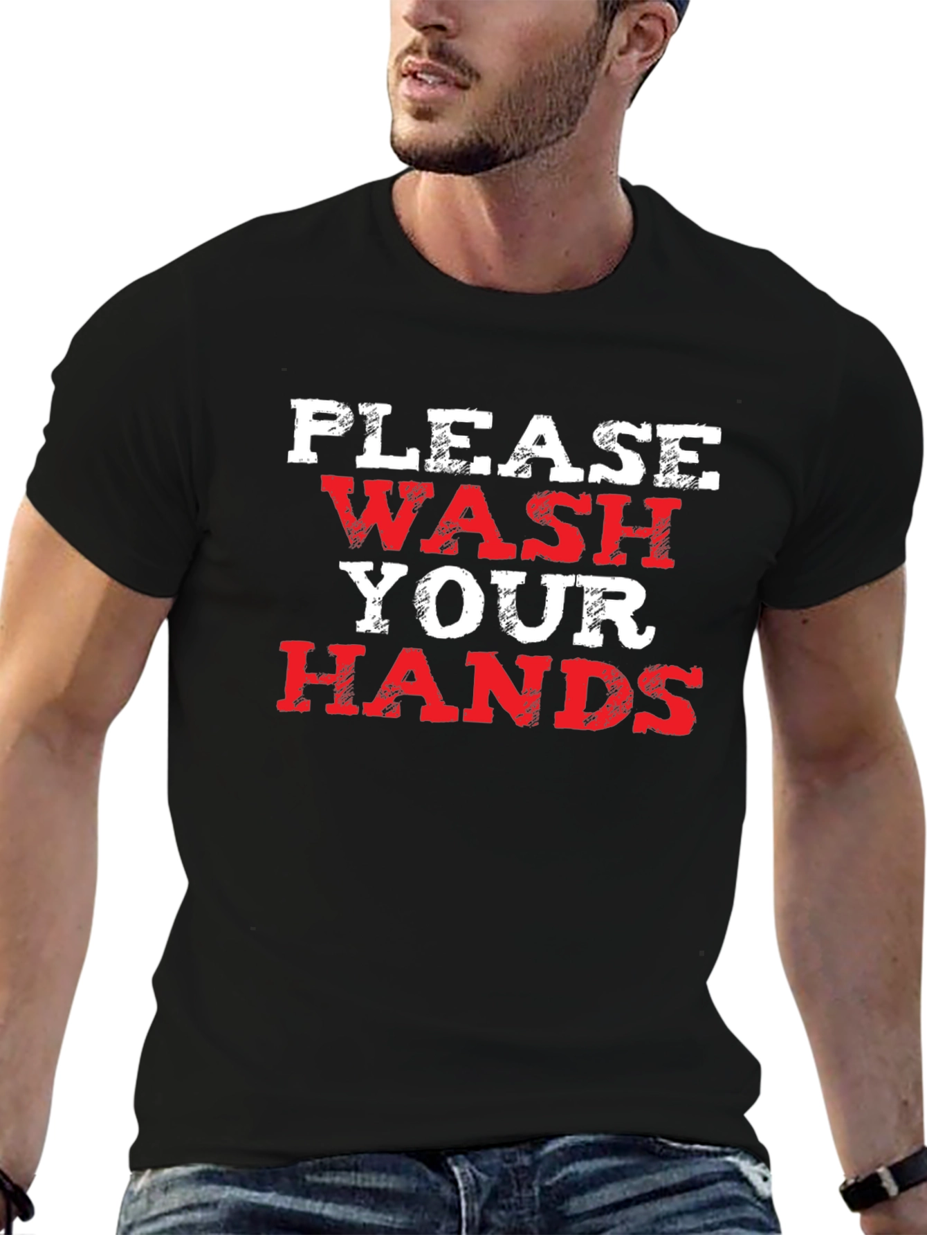 Black Wash Your Hands Graphic Tee view 6