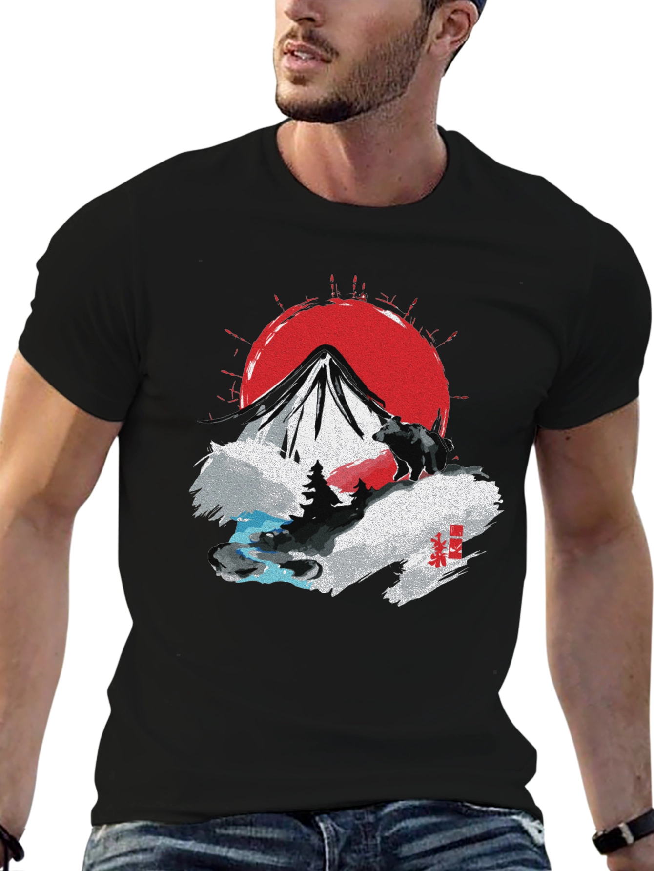 Black Mountain Bear Graphic T-Shirt view 6