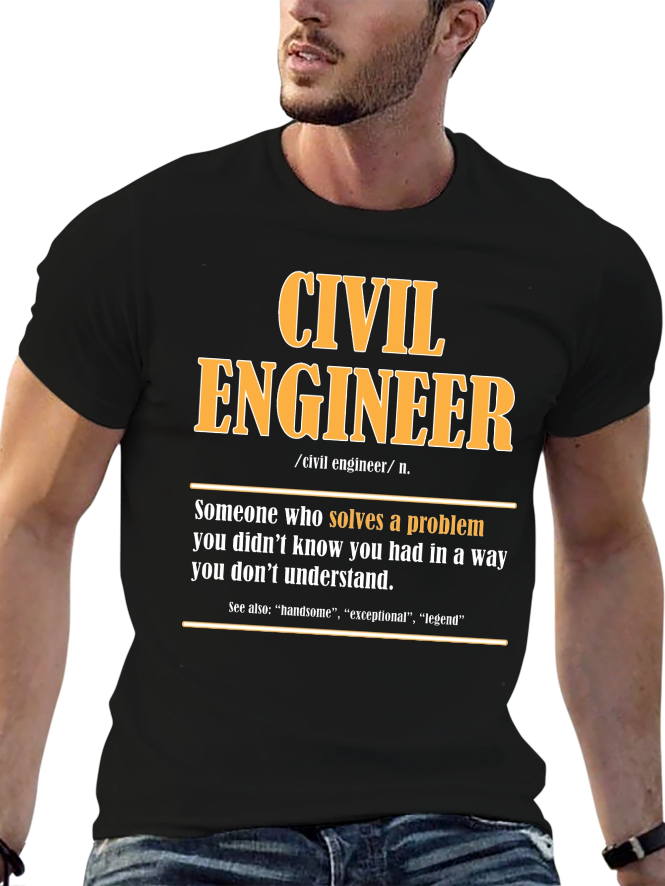 Black Civil Engineer Definition T-Shirt view 6